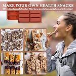 HKNMTT Rectangle Bar Molds 0.7 Inch Depth 8 Cavities Thick for Homemade Chocolate Granola Protein Energy Bars, Food Grade Oven Safe Easy Release Moulds Tray