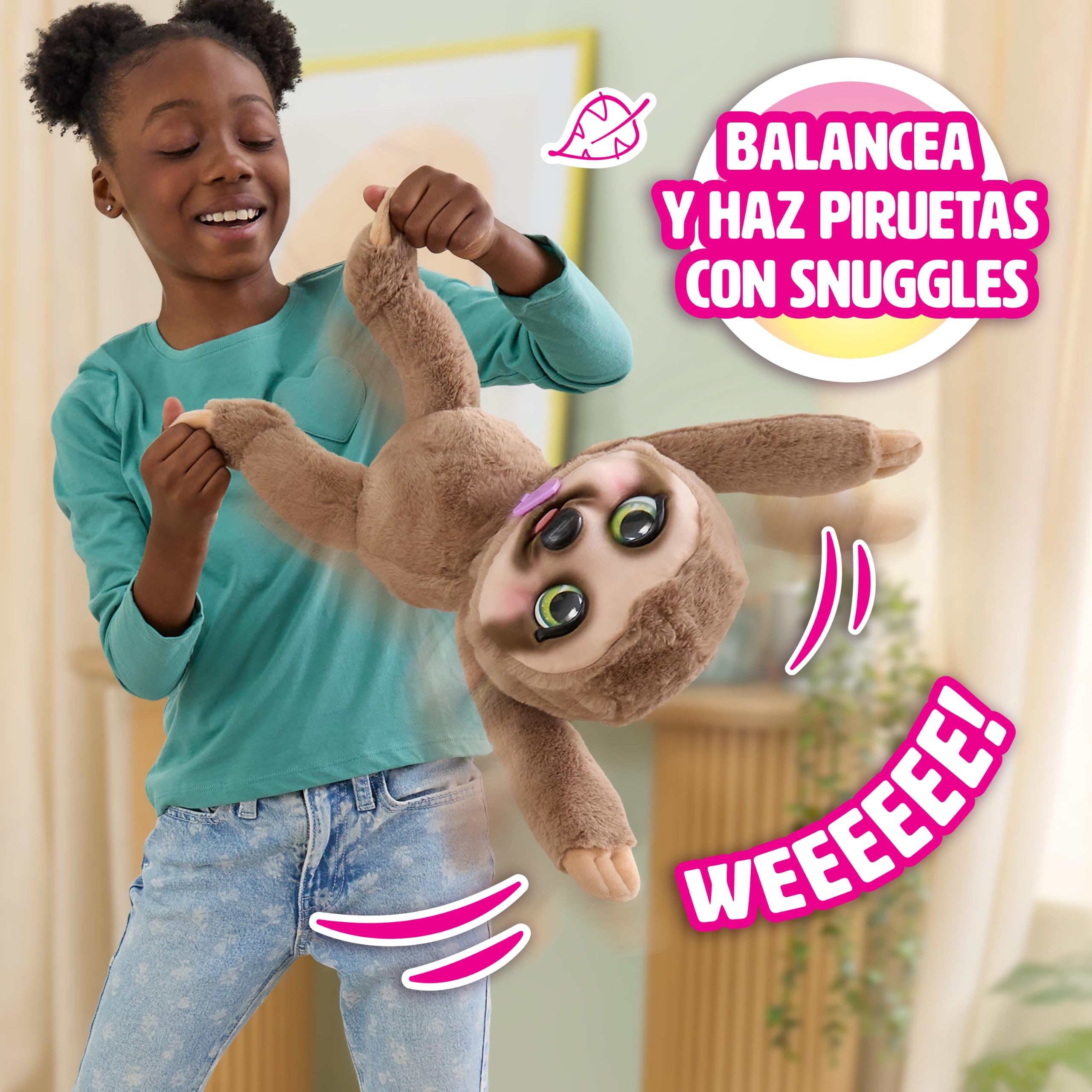 furReal Snuggles The Smiling Sloth, Peluche Interactivo | peluche interactivo con más de 50 sonidos y reacciones, a partir de 4 años