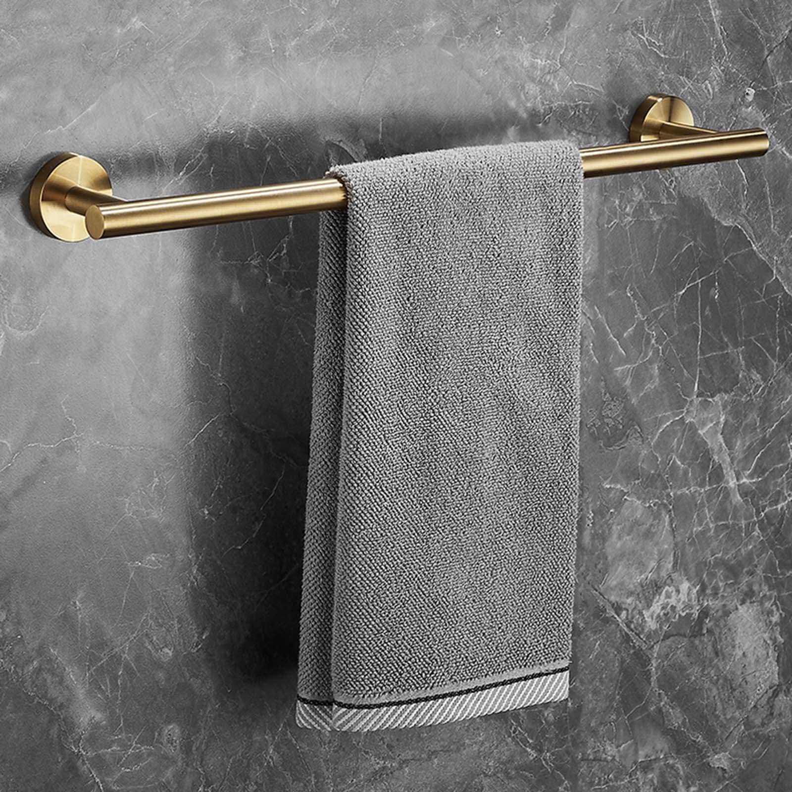 Toallero para baño sin taladro Toallero Toallero de Acero inoxidable Montado en la pared Autoadhesivo Antióxido para baño Inodoro, Oro, 40 cm