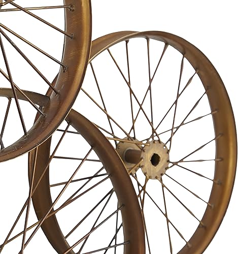 Miniatura 4 de Deco 79 Ruedas de metal para decoración de pared, 40 x 5 x 23 pulgadas, cobre