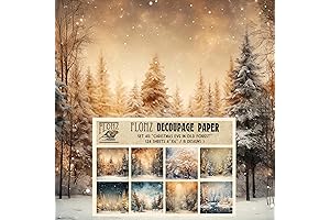 Decoupage Paper Pack 24 Sheets (6Inch x6Inch) Christmas Eve in Old Forest