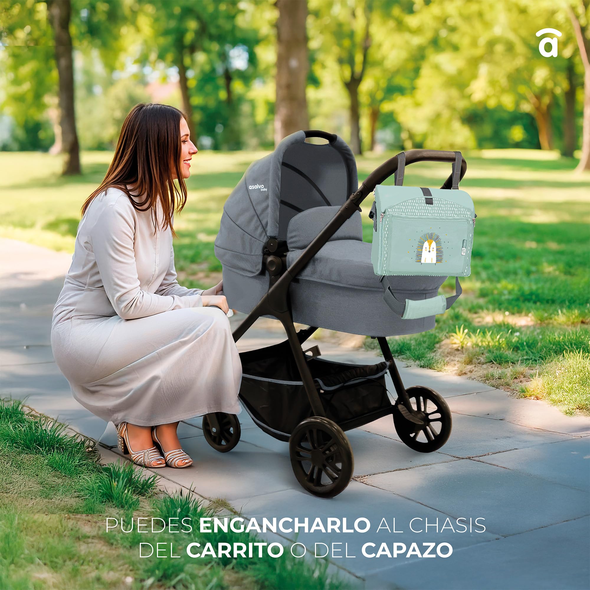 Asalvo BOOSTER CUSCUS Trona de Viaje para bebés hasta 15 kg, Plegable, Arnés de seguridad, bolsillo, Respaldo 25 cm, Búho Beige
