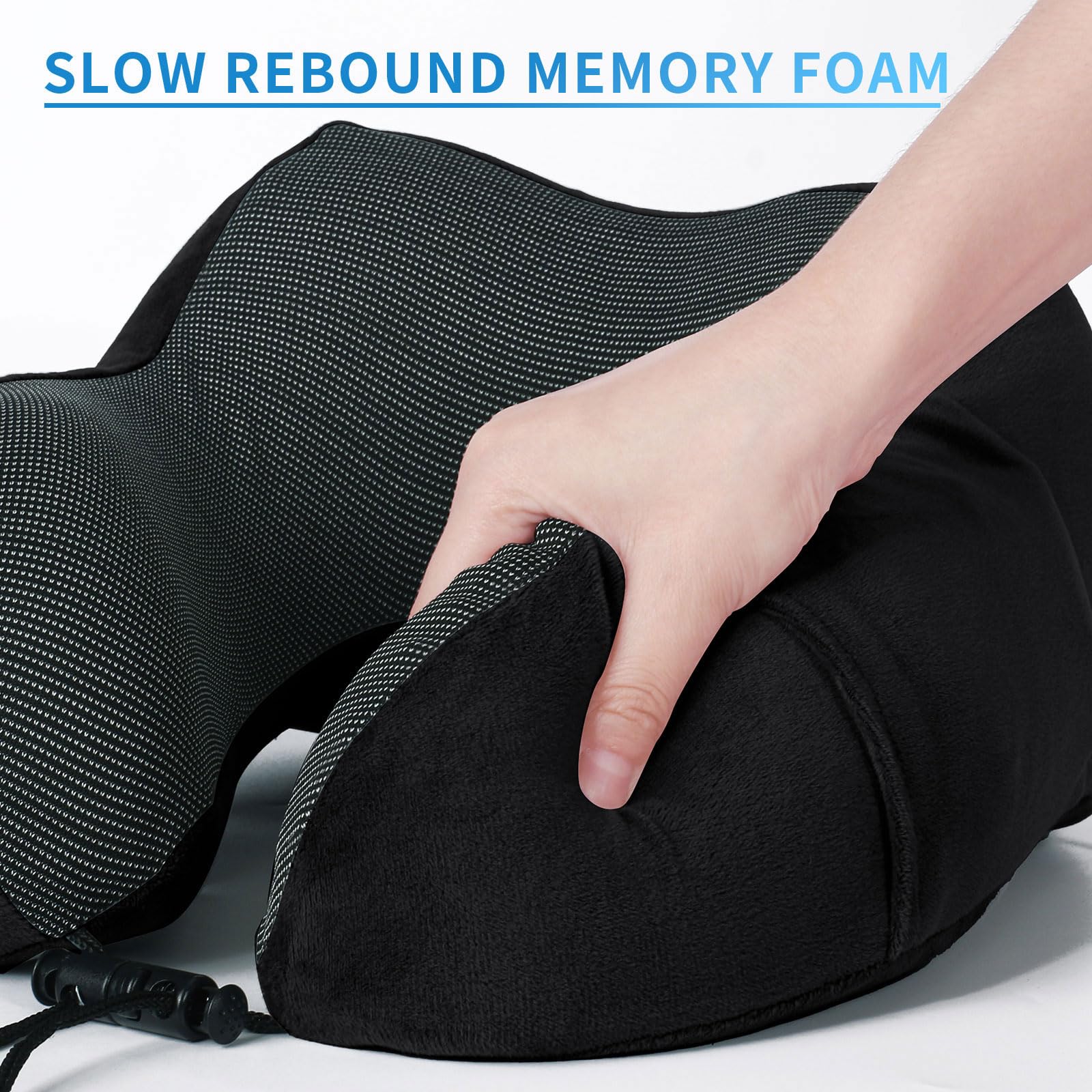 Almohada cervical con diseño de avión de espuma viscoelástica para adultos, con antifaz 3D y tapones para los oídos, ideal para silla de avión, coche, casa, oficina, almohada para dormir — view 7