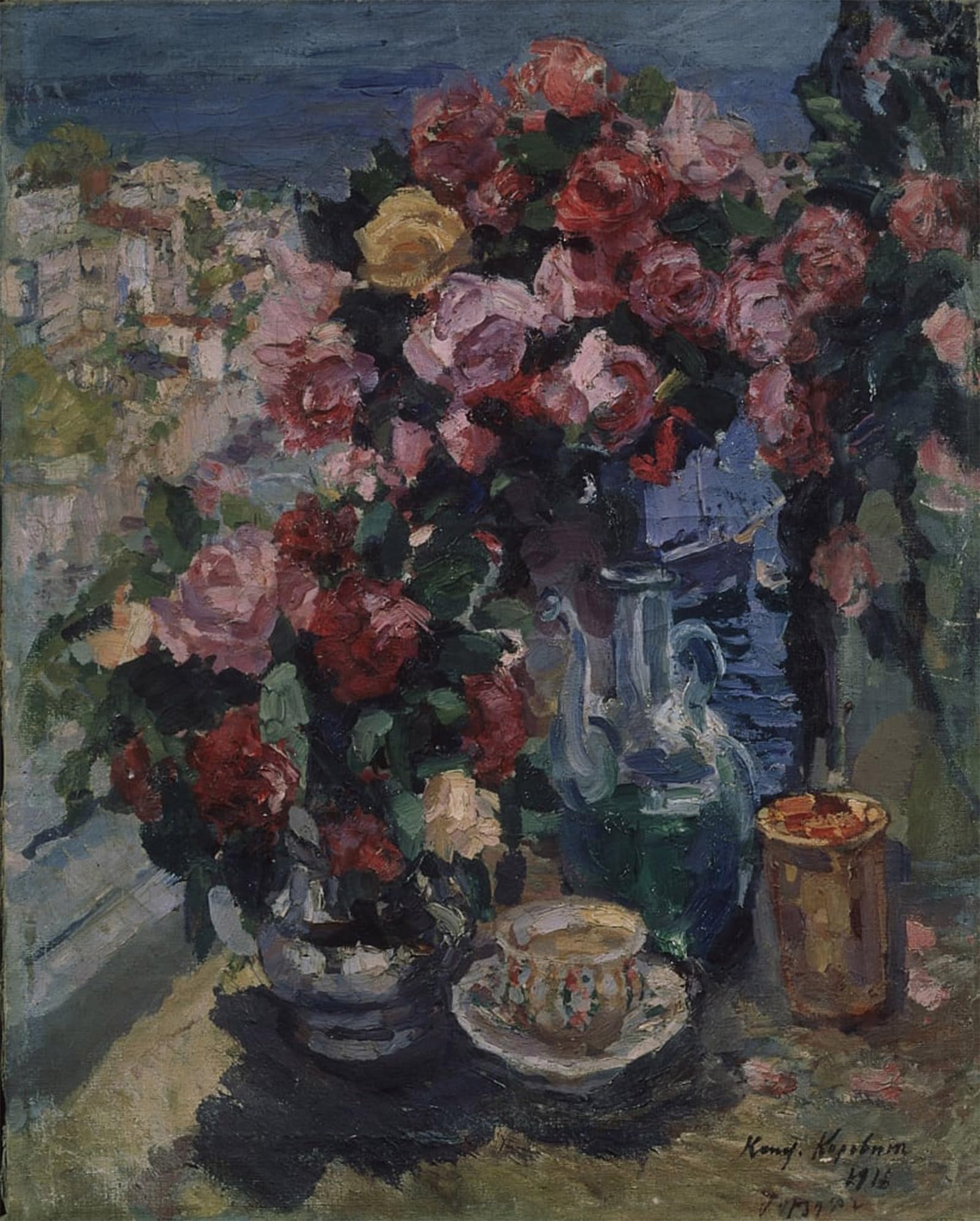 ARTXLXXBN Famous Prints Artwork Pictures Poster Painting Art Roses Gurzuf by Konstantin Alekseevich Korovin Artwork Landscape Pictures for Home Decor 60x90cm