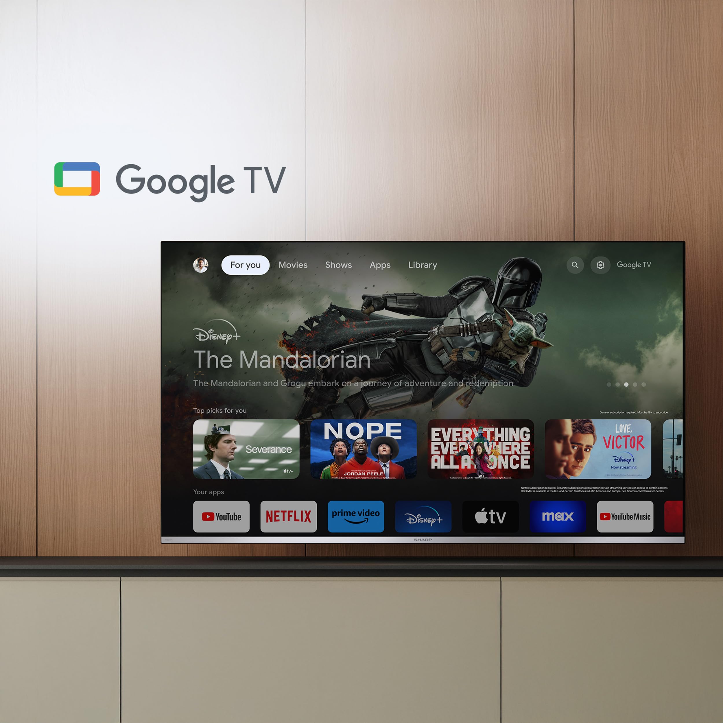 Sharp 70HP5765E QLED Fernseher 70 Zoll Google TV - 4K UHD Smart TV mit Dolby Vision HDR, Dolby Atmos, Sound by Harman Kardon, Google Assistant und Triple-Tuner, QLED TV (2026)