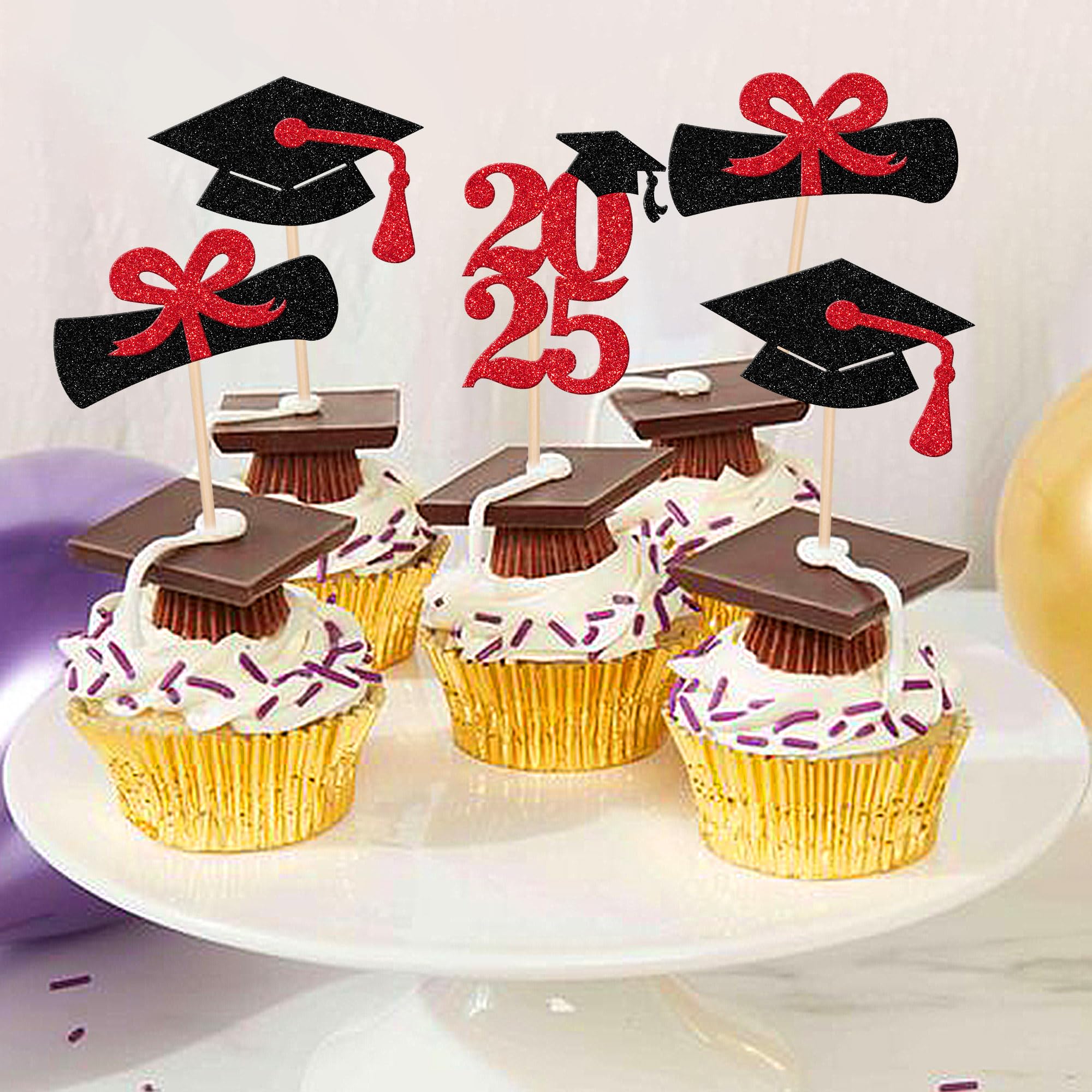 24 Piezas 2023 Decoraciones Para Cupcakes De Graduación 2023 Con