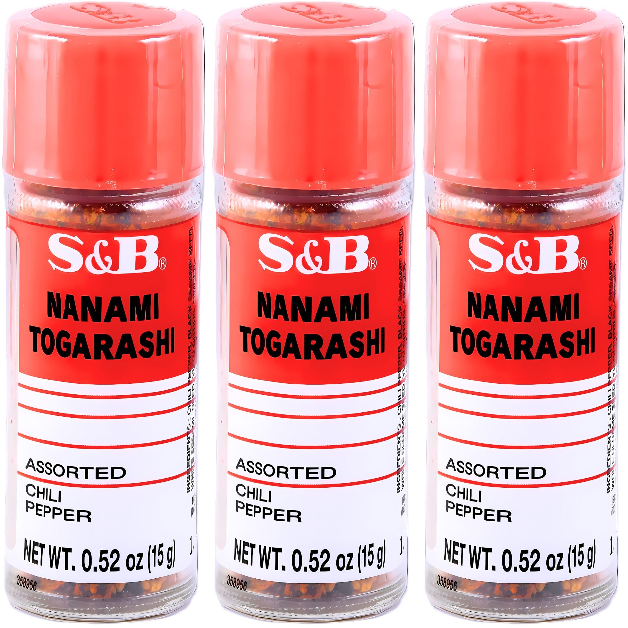 (3 Pack) Shichimi Togarashi Seasoning 18g - Japanese Seven Spice Mix - Japanese Chili Pepper Powder with UpLabel Creations 1ml Measuring Spoon