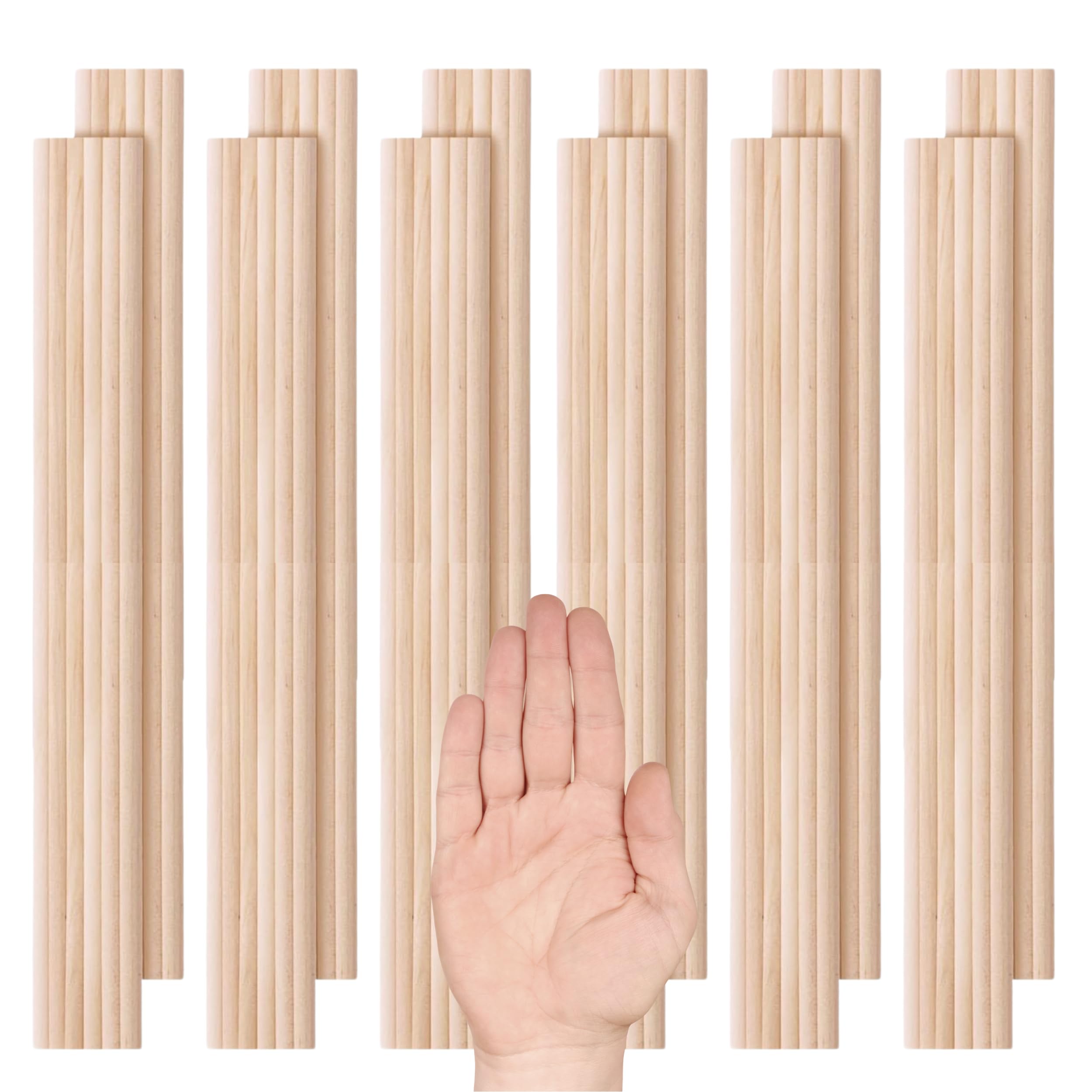 100PCS Dowel Rods 12 inch Wooden Dowel Rods 3/16 Inch Unfinished Wood for Crafting Balsa Wood Rod Wood Sticks for Crafts Bass Wood Sticks Long Wooden Sticks for Crafting