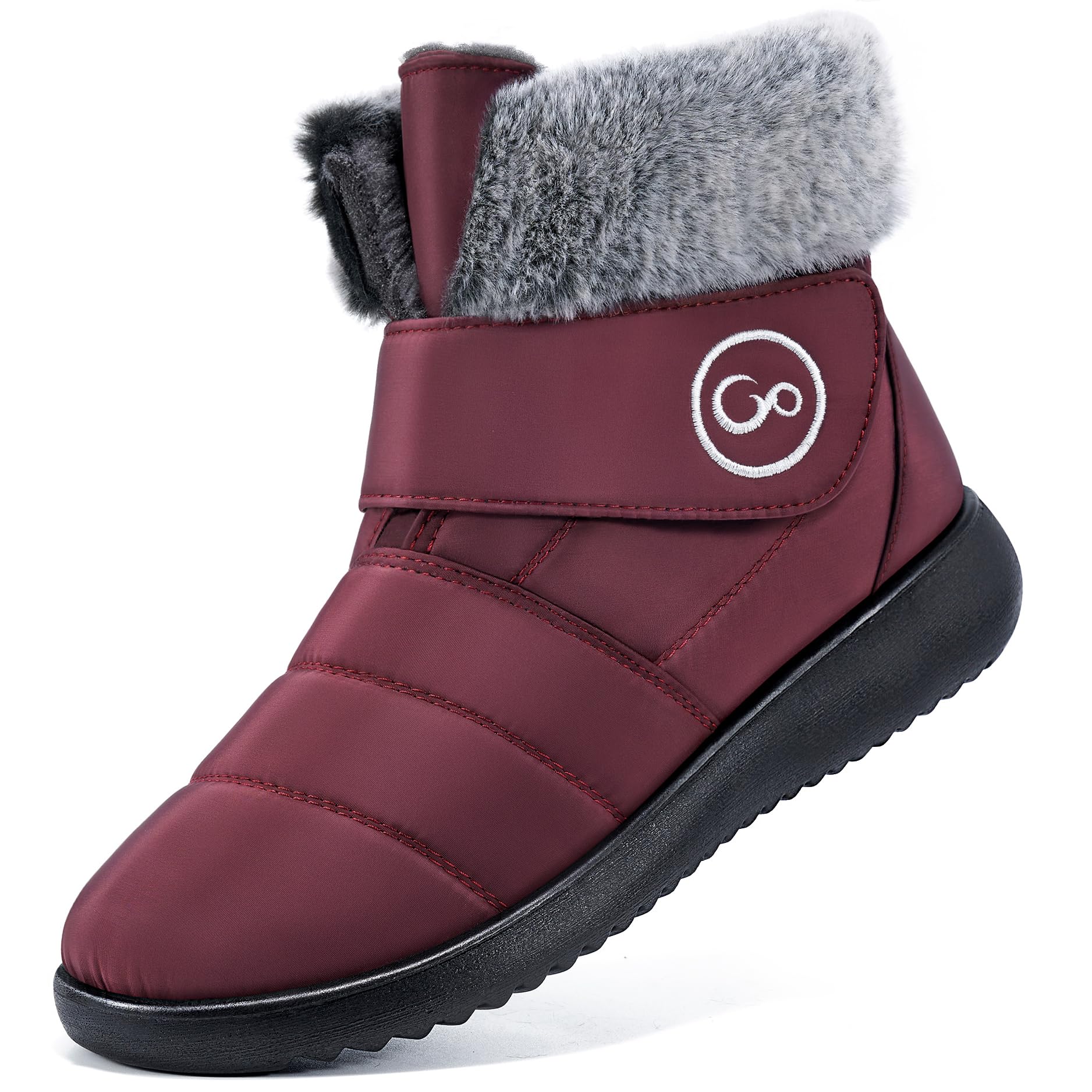 Aomigoct Women Winter Snow Boots: Fur Lined Warm Slip On Boots for Women Waterproof Booties Comfortable Outdoor
