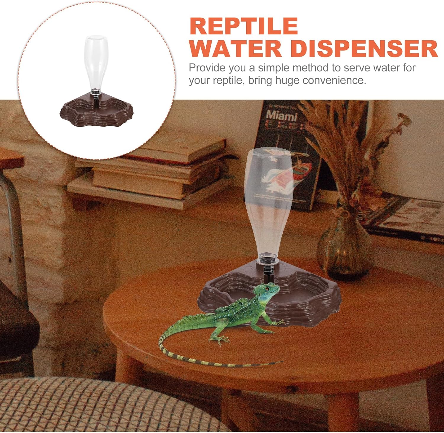 FRCOLOR Crawler Water Dispenser Animal Flooring Reusable Reptile Water Dispenser Automatic Reptile Small Tortoise er Small Dish Abs