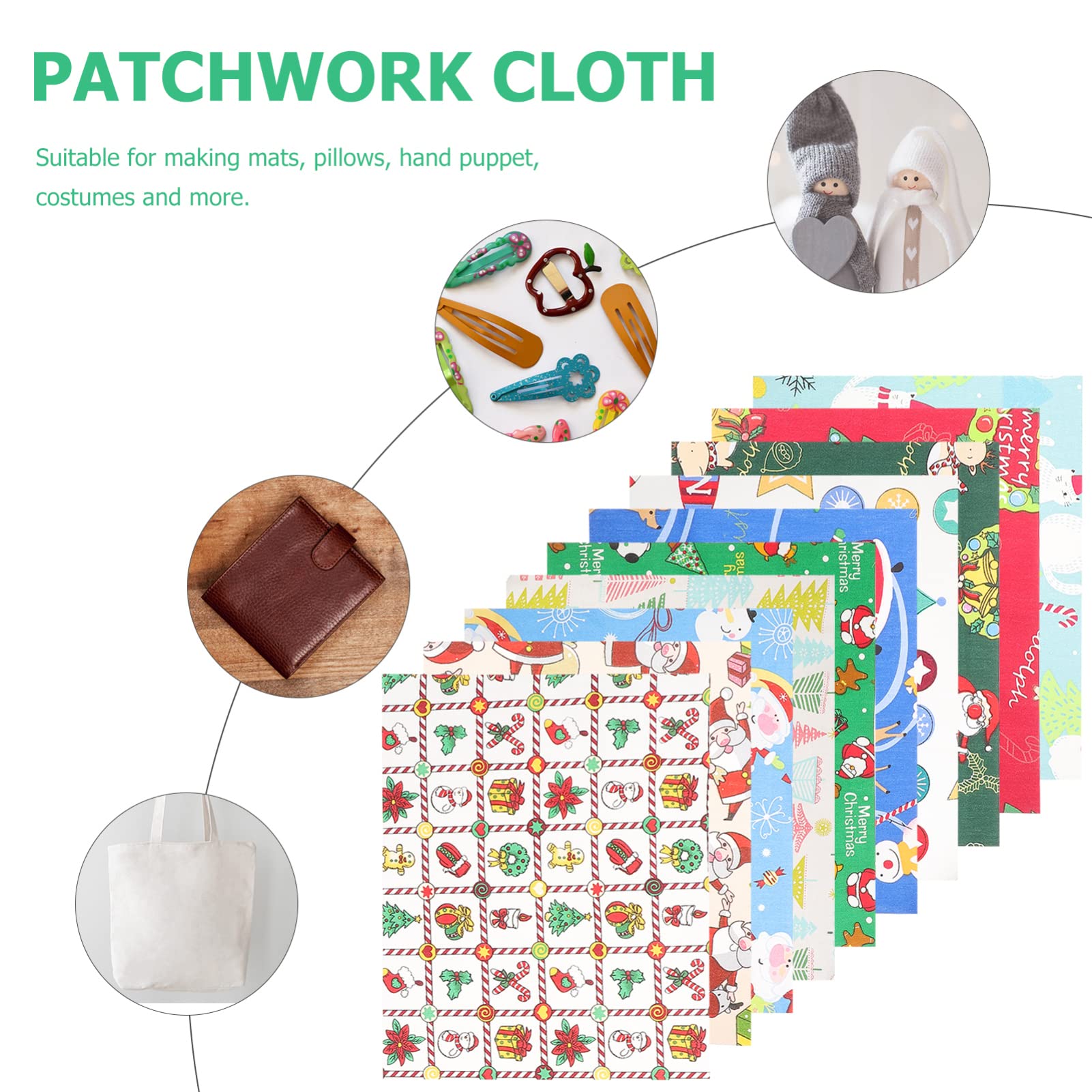 MAGICLULU 10hojas Tela de Algodón Navideña Tela de Patchwork Estampado Floral para Hacer Tú Mismo para Decoración de Navidad y Manualidades DIY