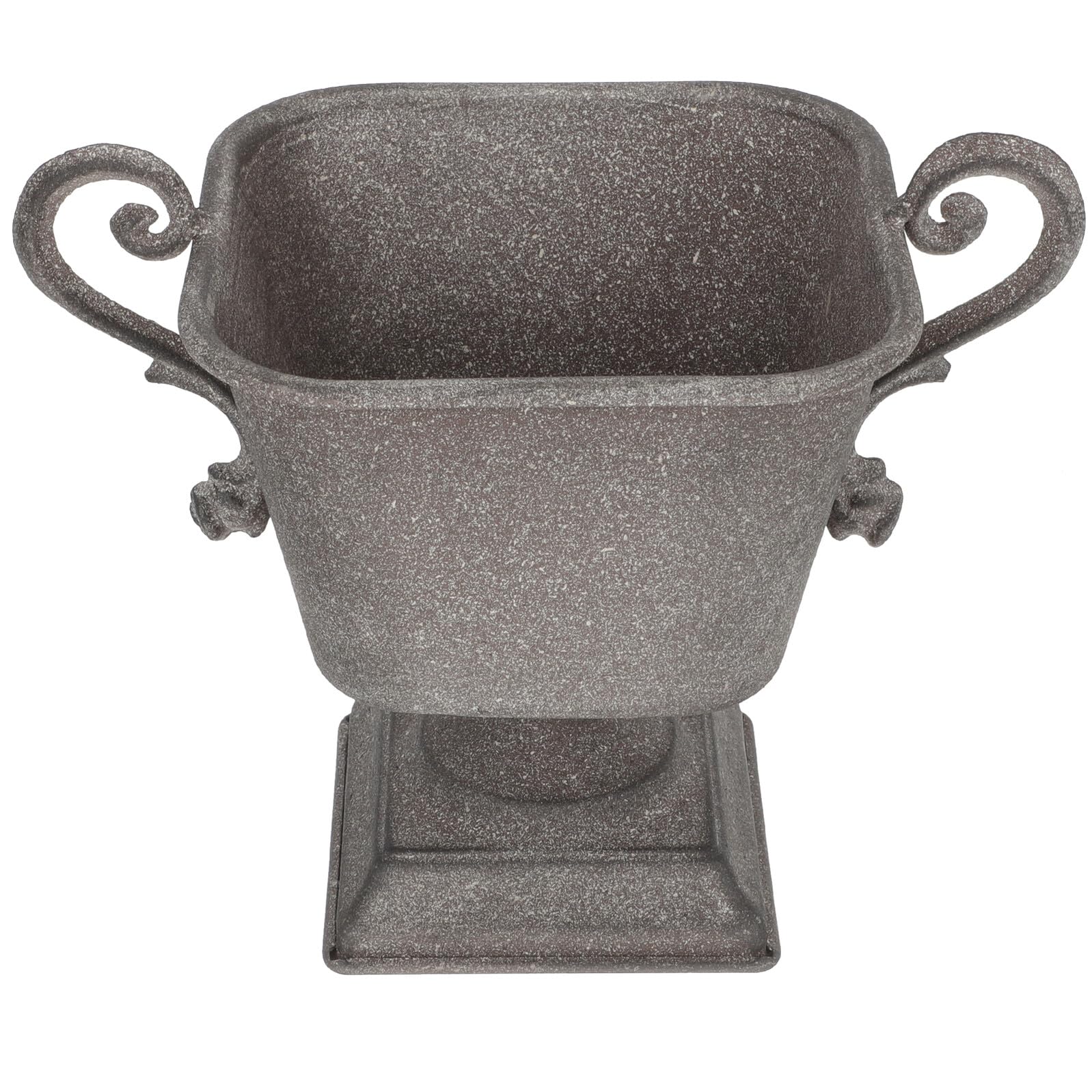Vase à fleurs vintage en fer pot de fleurs métal gris cendré jardinière intérieur