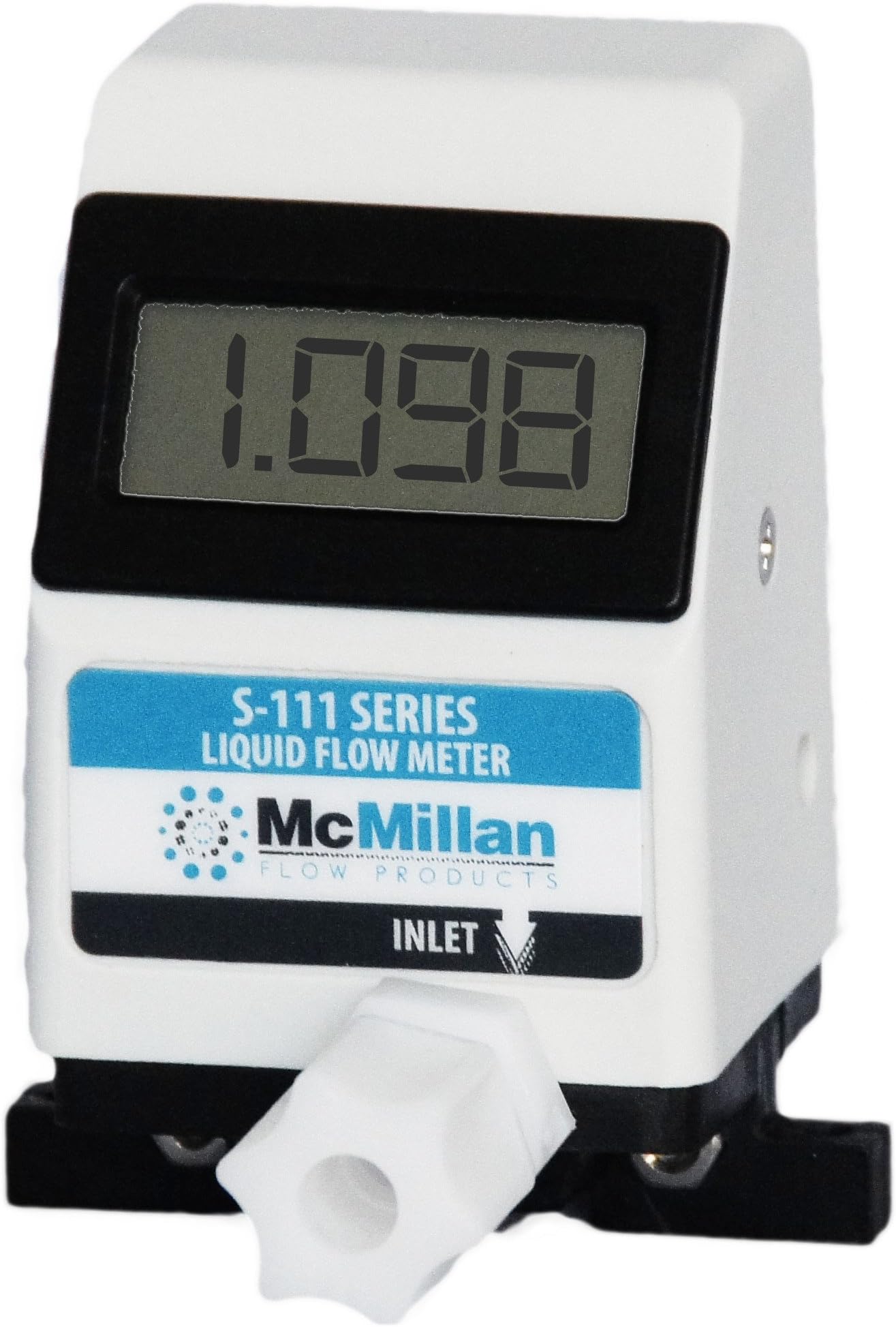 S-111 Liquid Flow Meter, 13-100 mL/Minute, 1/8" OD Connections, Integrated Display, Calibrated for Water