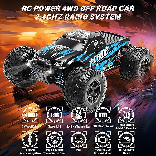 Miniatura 2 de Autos RC a escala 116, auto de control remoto, 4WD de alta velocidad de más de 24.9 mih, vehículo monstruo a control remoto todoterreno, camiones de