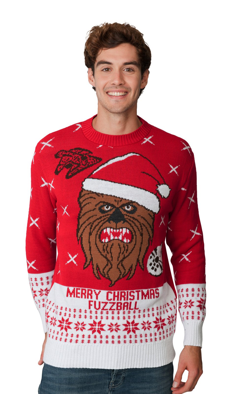 Hsa Men's Chewbacca Christmas Xmas Jumper Novelty Fairisle Sweater Jumper Wo Unisex