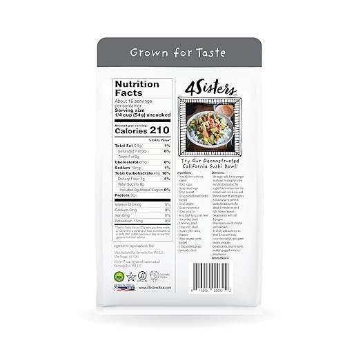 Miniatura 2 de 4Sisters - Auténtico arroz de sushi japonés de grano corto - Cultivado sosteniblemente - Propiedad de mujeres - De granja a mesa - 2 libras