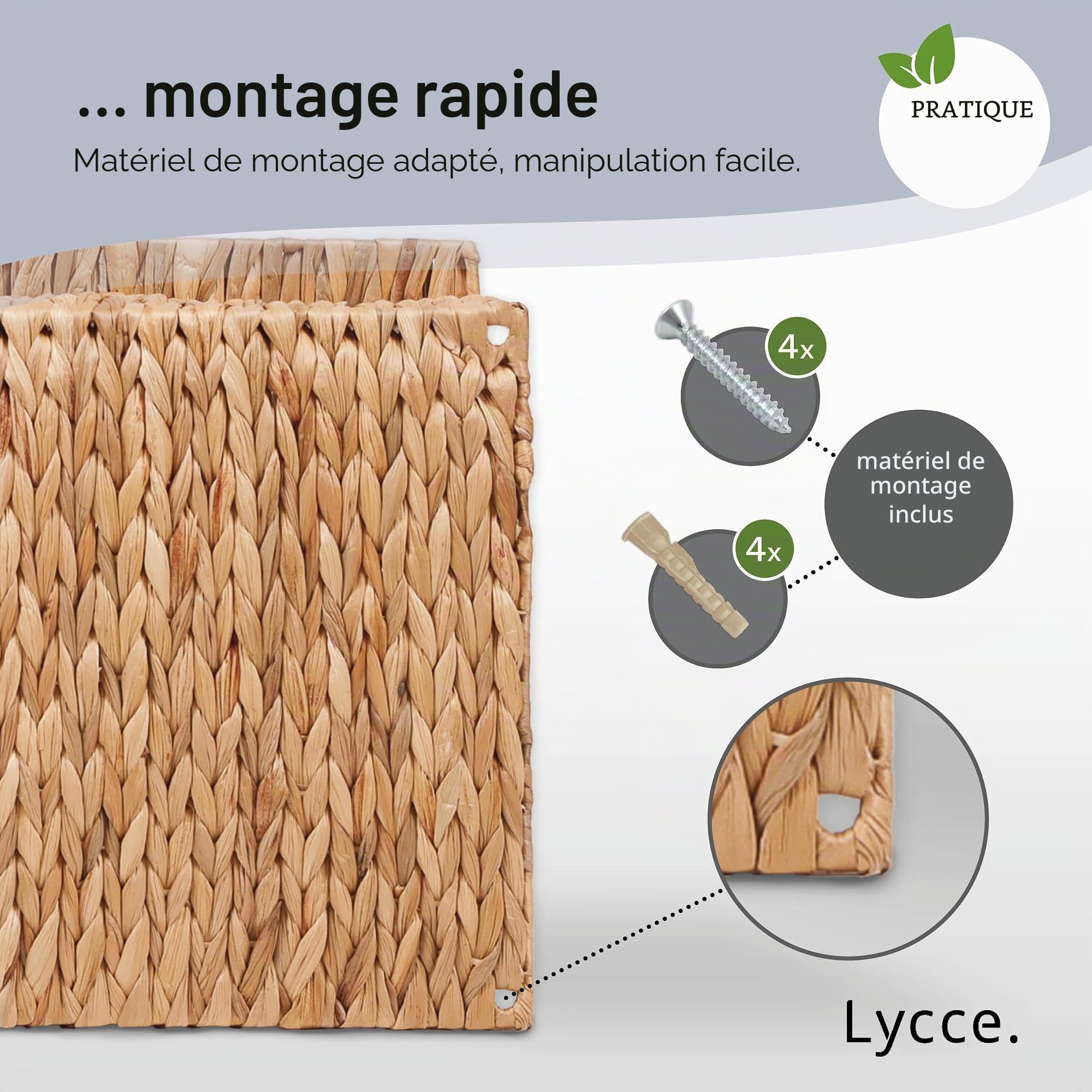 Panier mural pour chat en jacinthe d'eau