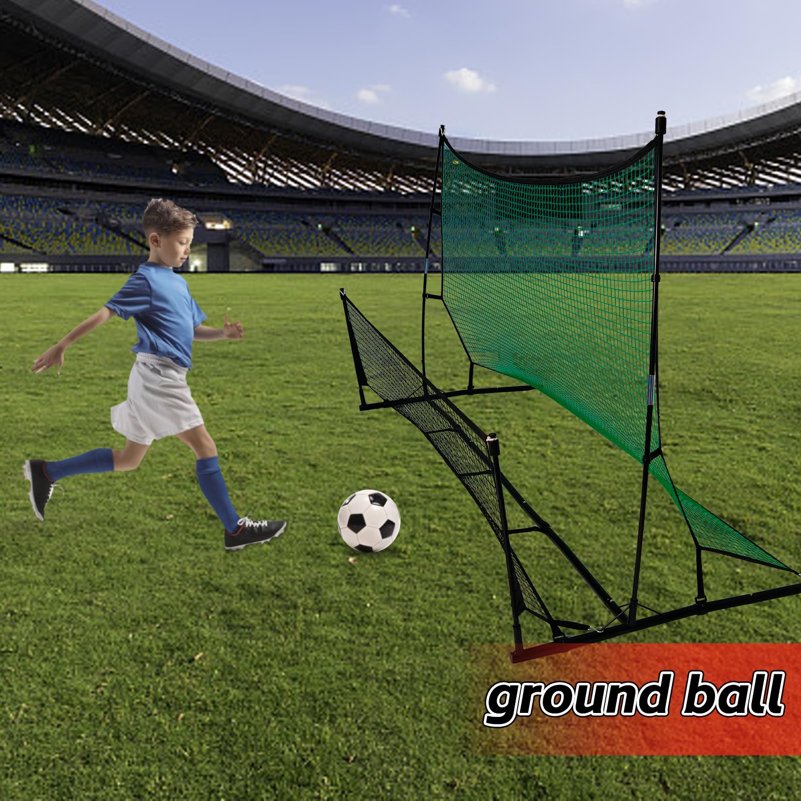 Kickbac 210 x 90 cm, 2 in 1, porta da calcio per bambini, per allenamento di squadra o calcio da solista
