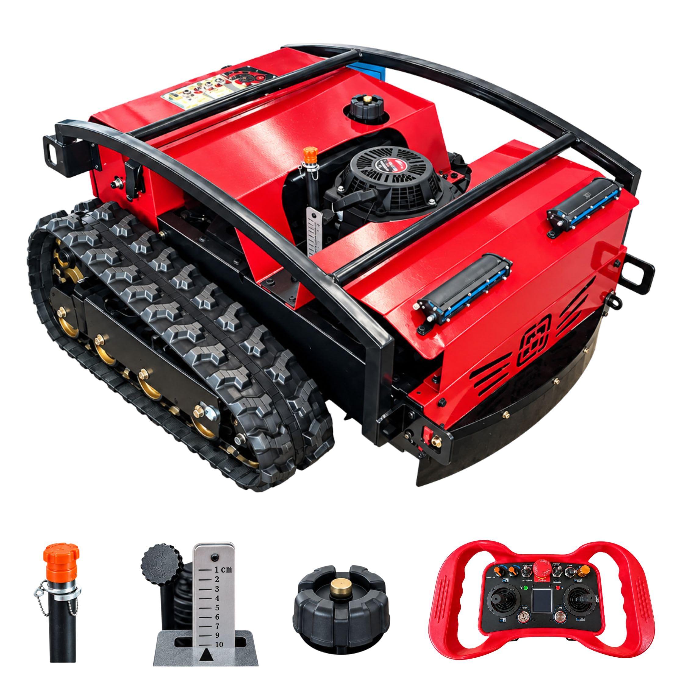 Remote Control Tracked Lawn Mower, 55° Slope Climb, 22-Inch Cutting Width, 9