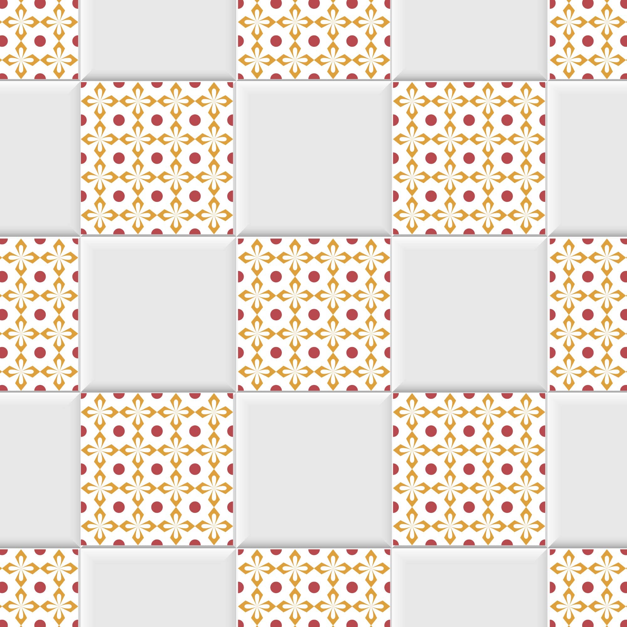 Lot de 18 autocollants pour sol - 013 - Tripolis - 45 x 45 cm - Lot de 18 - Carreaux muraux - Carreaux adhésifs pour sol - Pour cuisine, salle de bains, toilettes, bordures - Rénover les miroirs