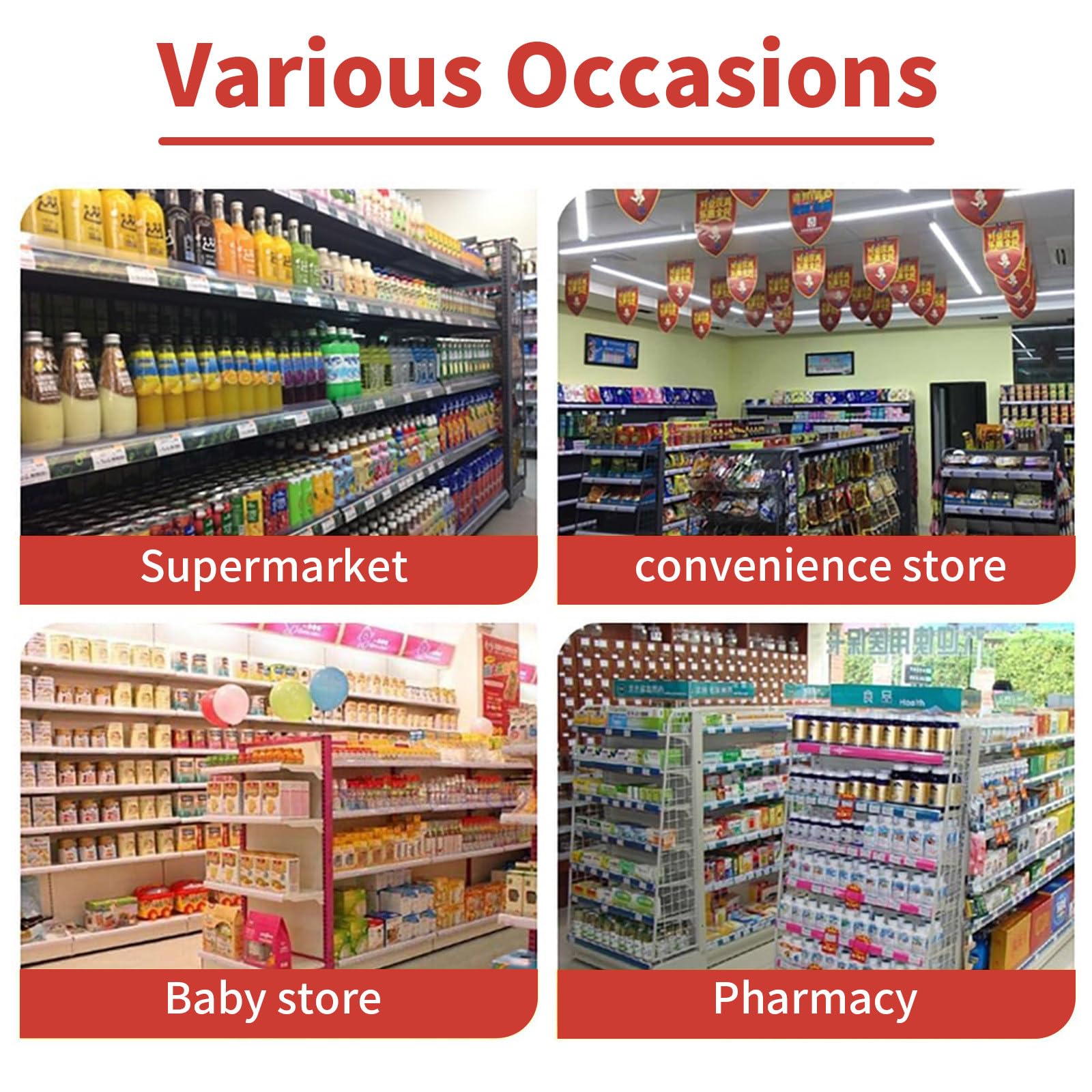 Scaffale Espositivo a Gondola per Negozi al Dettaglio a 5 Ripiani, Scaffalatura Monofacciale/Bifacciale per Supermercati, Generi Alimentari, Minimarket 73x42x165cm