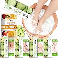 Vista 36 de Kit de Pedicura para Remojo de Pies: Sal de Burbujas, Exfoliante de Azúcar, Mascarilla de Masaje, Loción de Masaje en una Caja, Kit de Spa de 4