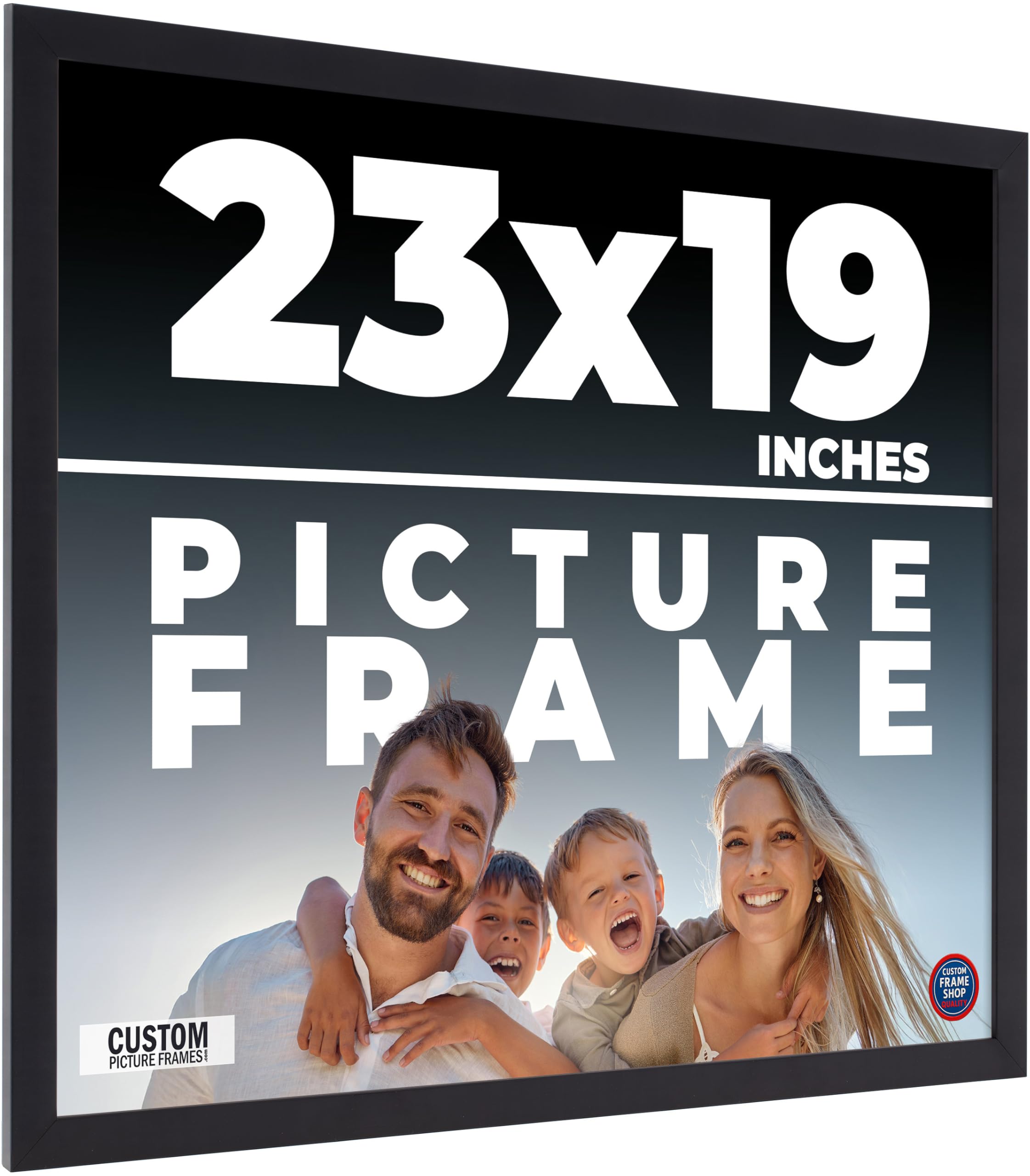 23x19 Frame Black Real Wood by CustomPictureFrames.com