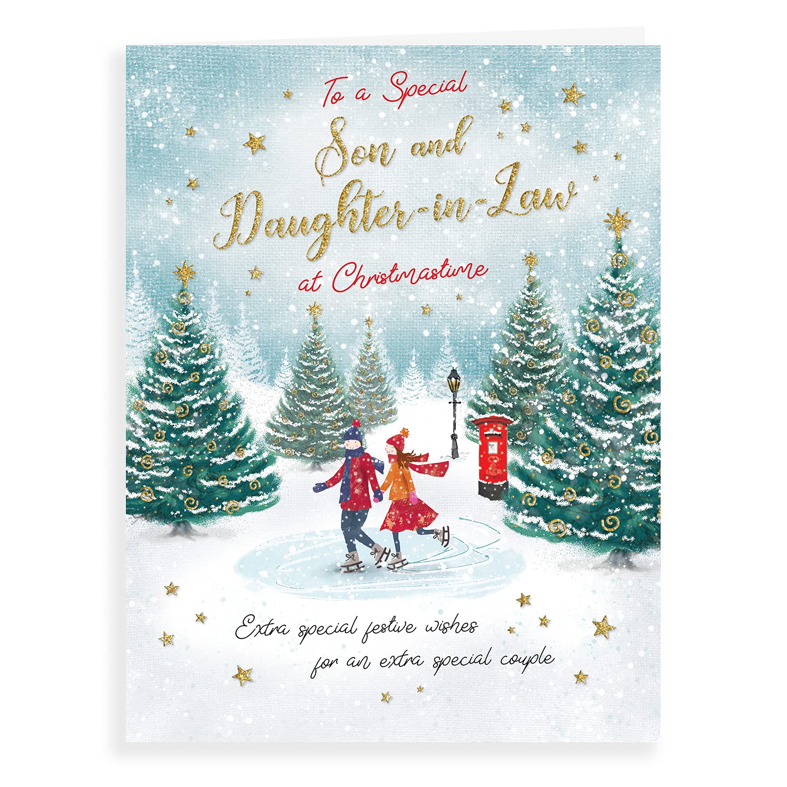 Piccadilly Greetings Traditional Christmas Card Son & Daughter in Law - 8 x 6 inches, A41324