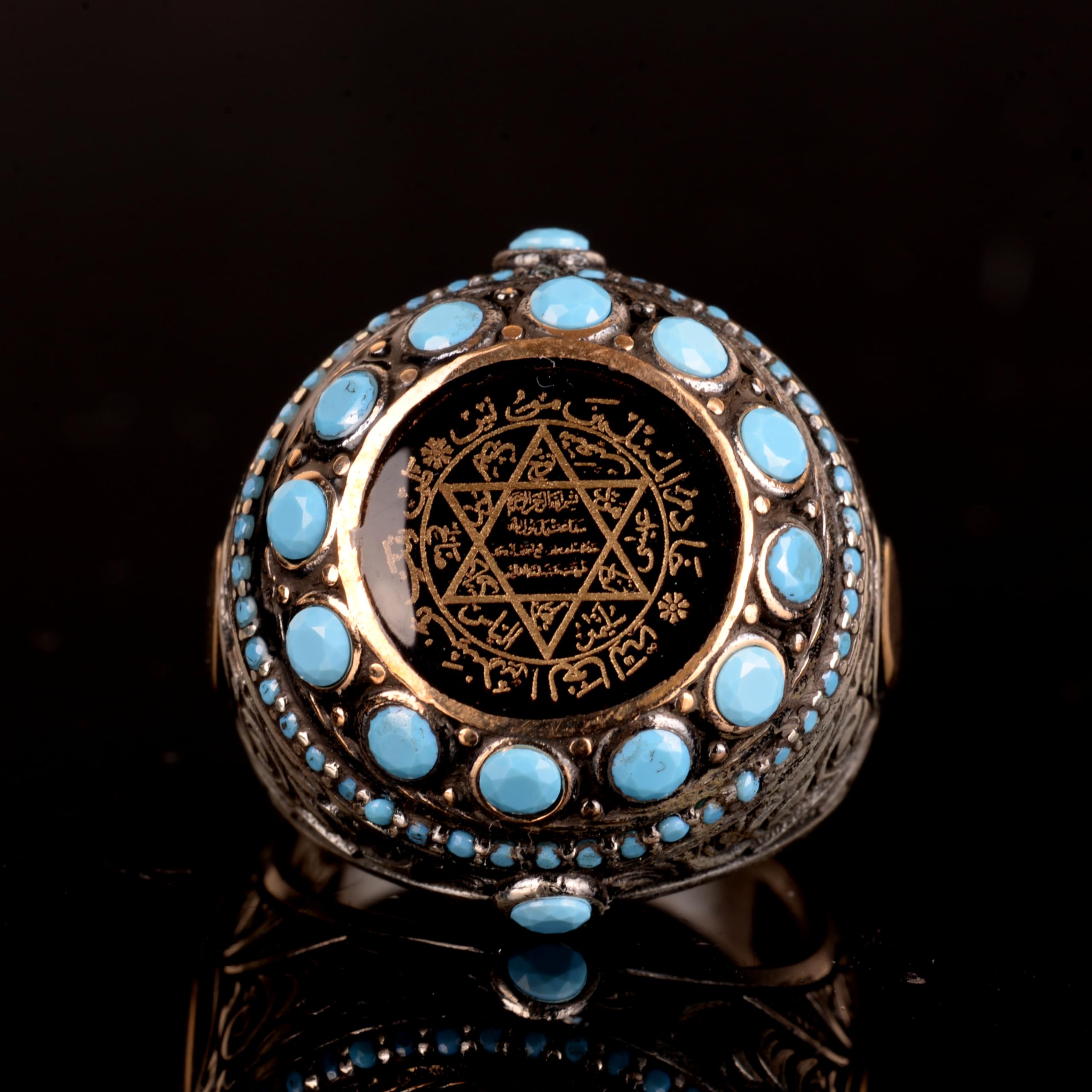 KAMBO Anillo de plata de ley 925, anillo de estrella de David, de sello del rey Salomón, plata, sin piedras preciosas, Sin piedras preciosas