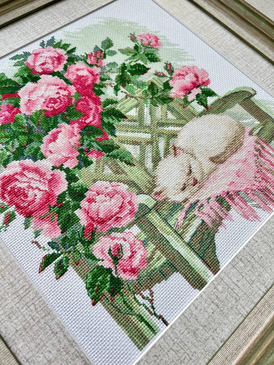 RIOLIS - Sweet Dreams 2163, Cat Lovers Cat Cross Stitch Kits 11¾"x11¾, Cross Stitch Kits for Beginners & Advanced, Crossstitching Kits Adult, Counted Stitching Kits, Cat Embroidery Kit
