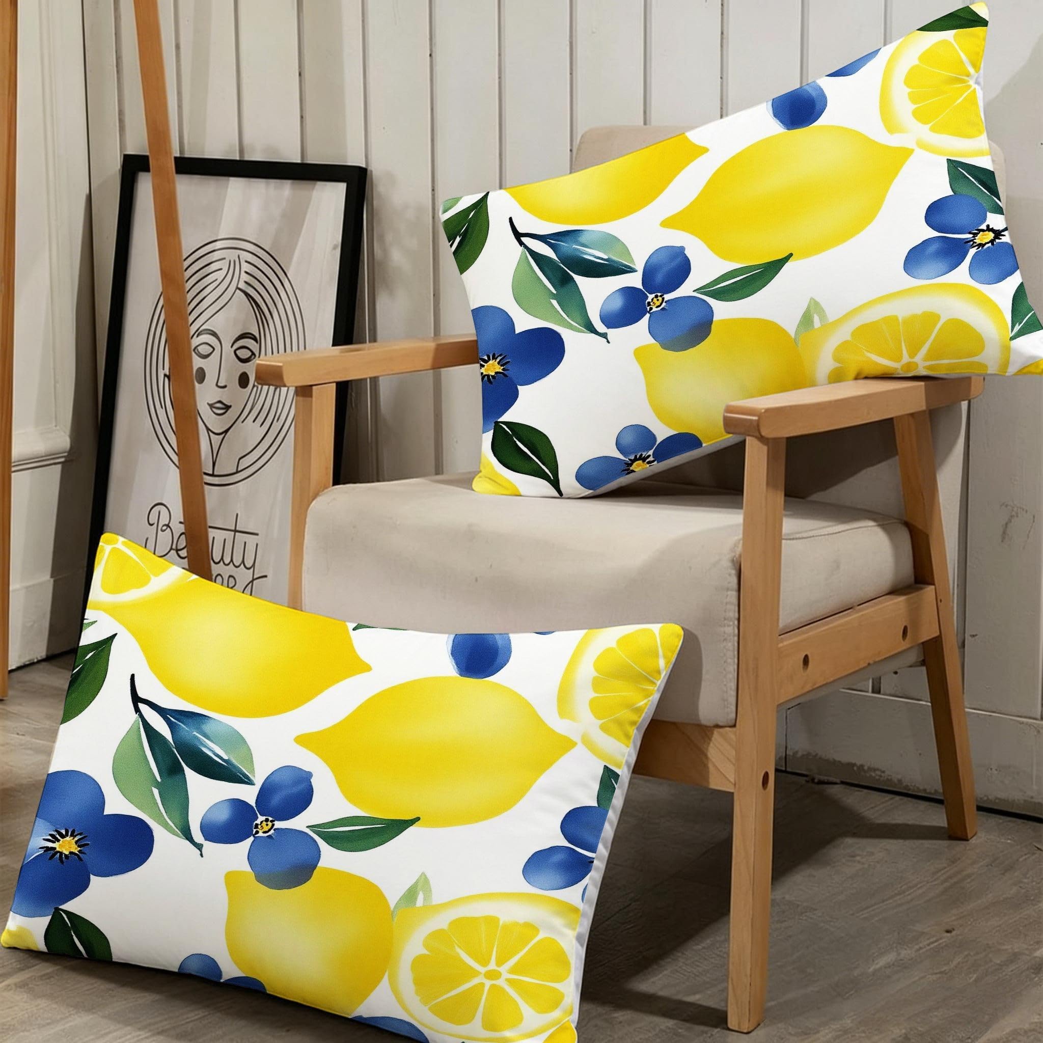 Copripiumino Matrimoniale Limone Giallo 260x240, ZQ9594 | Traspiranti Durevoli Microfibra, per Tutta la Famiglia, Matrimoniale, per Tutte le Stagioni, con 2 Federe 50x80 cm