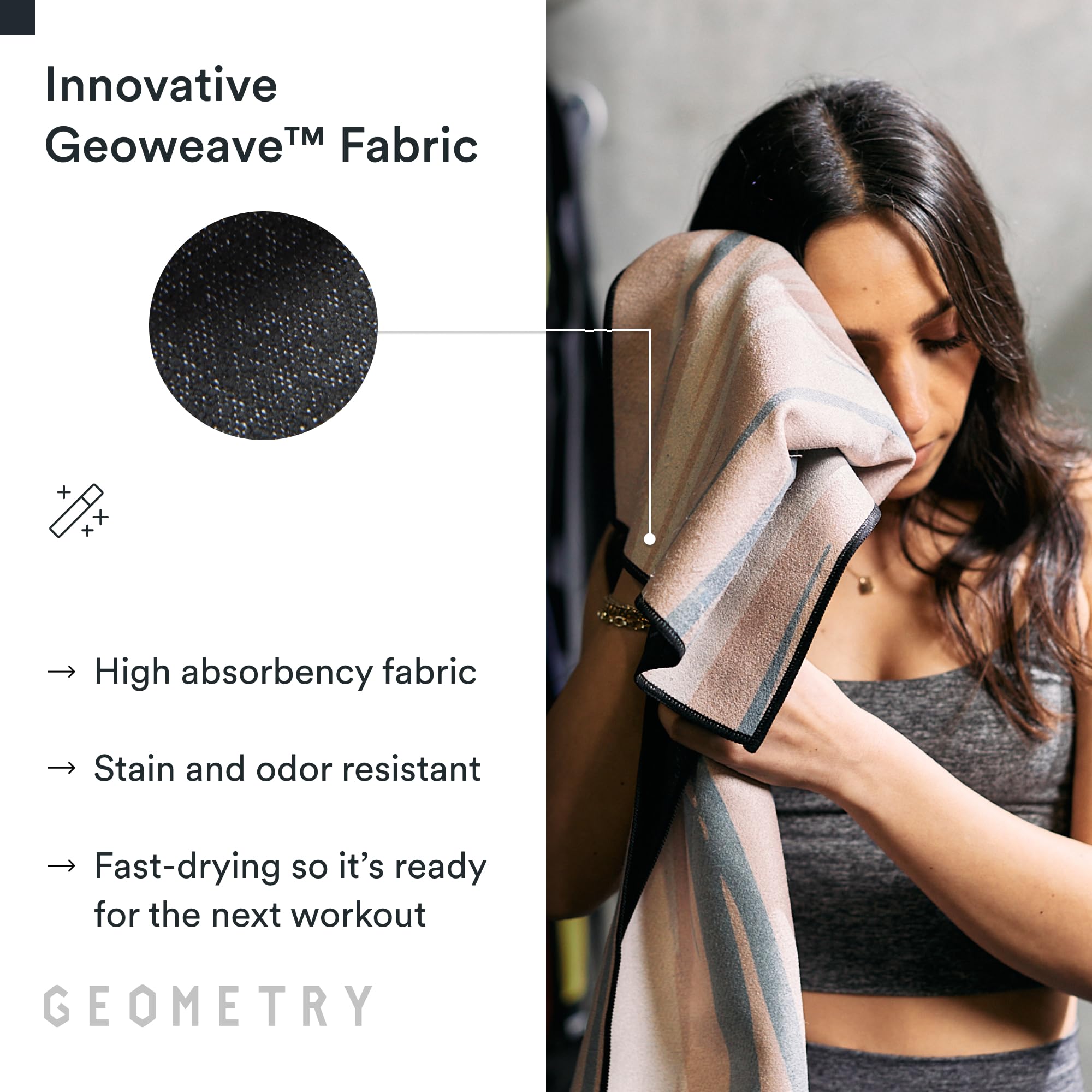 Geometry Toallas de Gimnasio para Entrenar, Toalla compacta y de Secado rápido, Toalla de Entrenamiento de Microfibra súper Absorbente, Toallas de Sudor de Microfibra Gimnasio