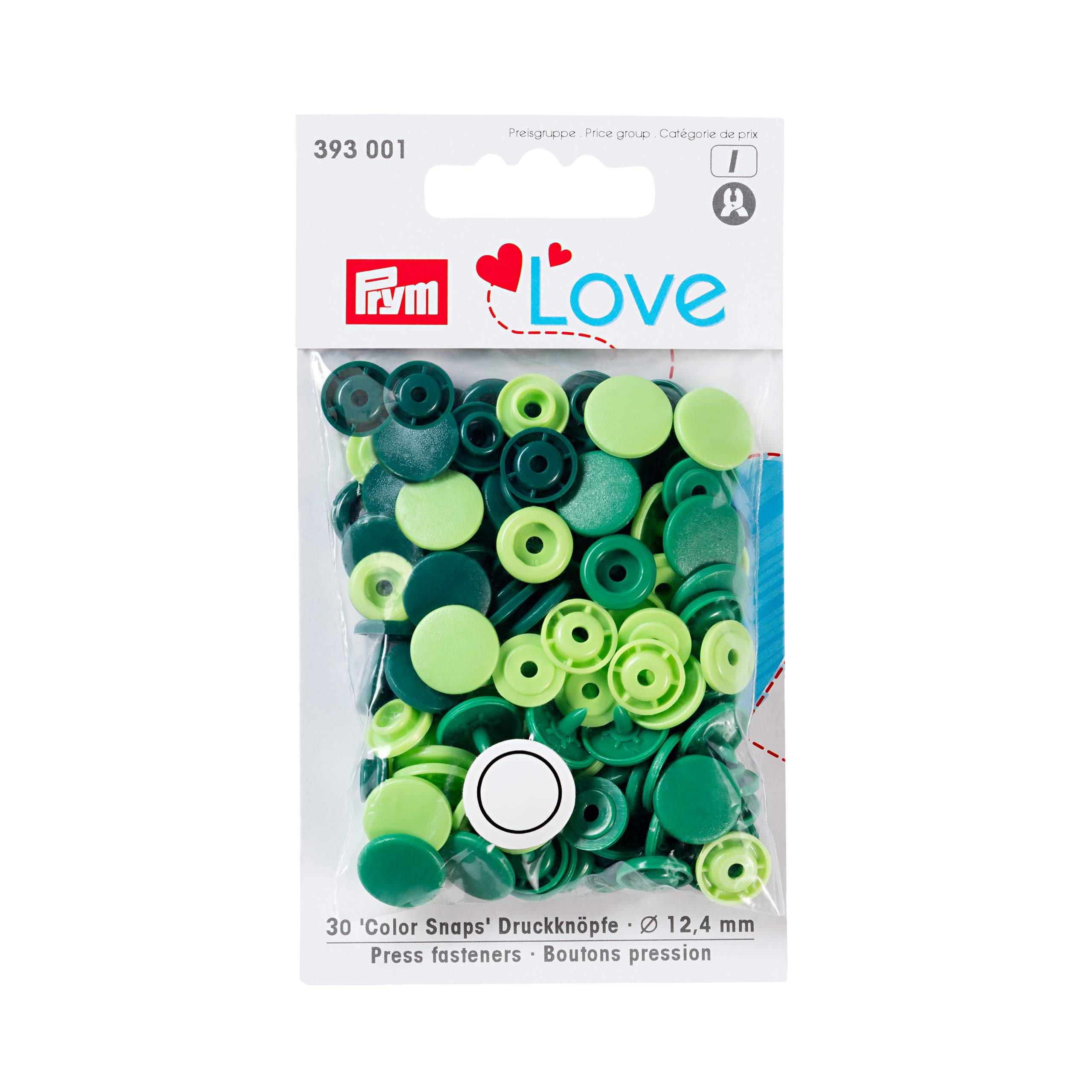Prym Love Color snap Fastener - Plastic, 12.44 mm, Green