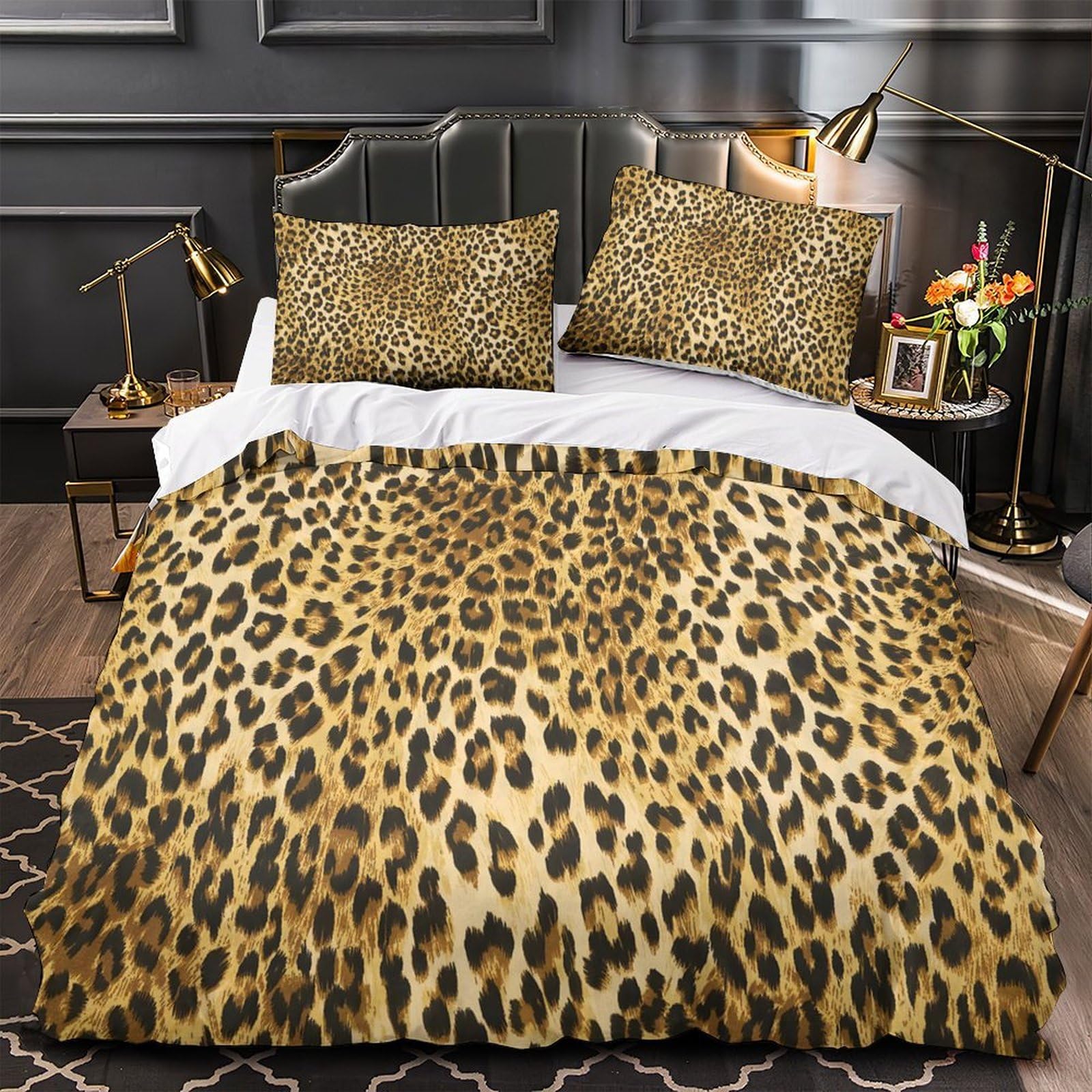 Housse de couette motif sauvage parure de lit 135x200 haute densité