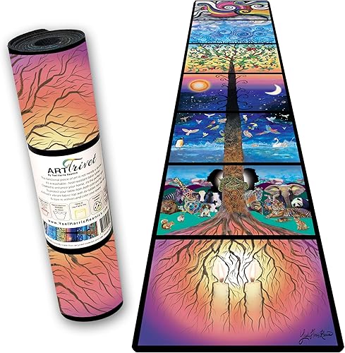 Miniatura 10 de Israel Hatikva ArtTrivet - Camino de mesa y salvamanteles resistentes al calor, parte superior de tela y base de goma antideslizante (12 x 48