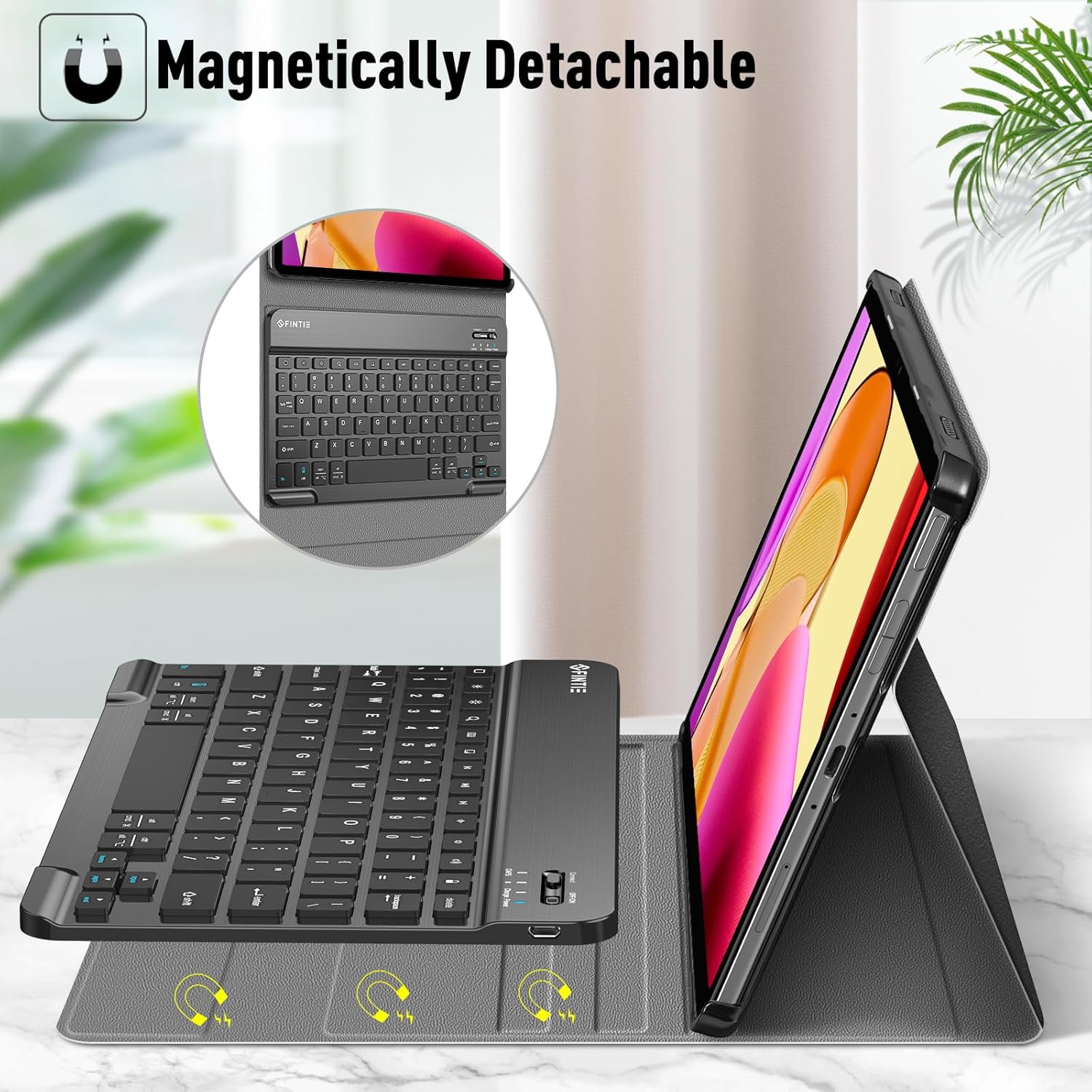 FINTIE Keyboard Case for Amazon Fire Max 11 (13th Generation, 2023 Release), Slim Lightweight Cover with Detachable Bluetooth Keyboard, Black