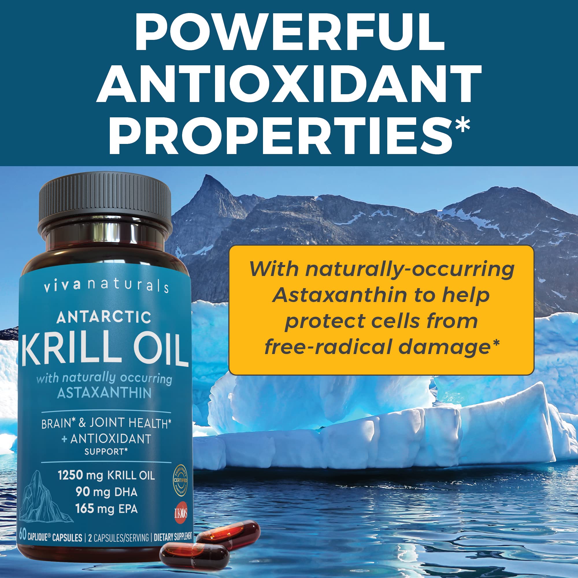 Buy Viva Naturals Antarctic Krill Oil DHA Supplements with Omega 3