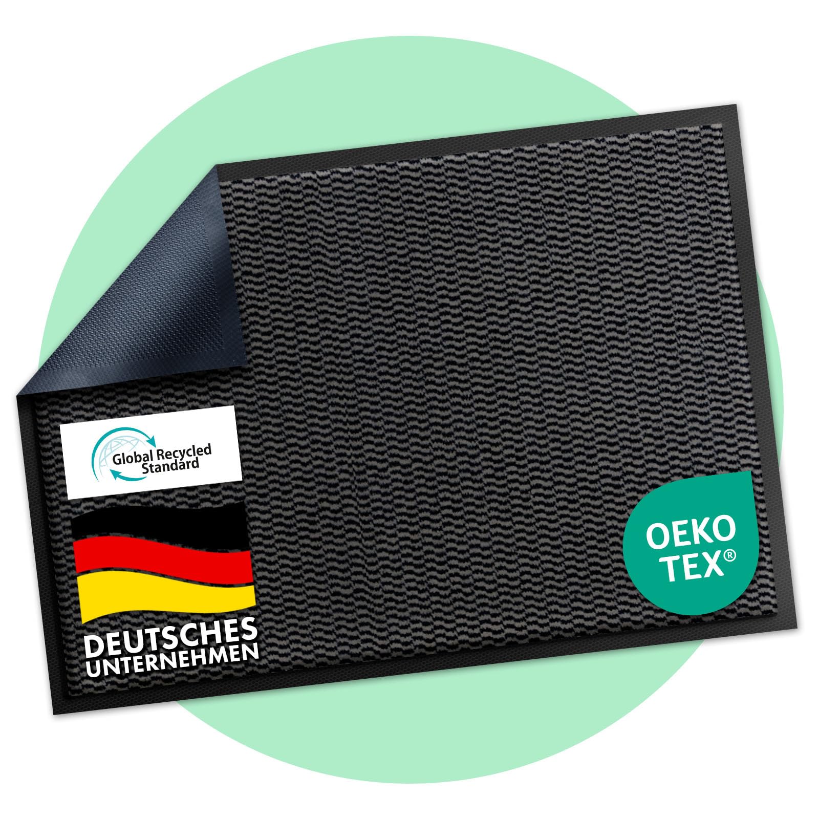 Floordirekt Premium Fußmatte für Eingangsbereich, Schmutzfangmatte für Innen und Außen, rutschfest & waschbar, Sauberlaufmatte für Flur, Teppich für Haustür, Sky Novo