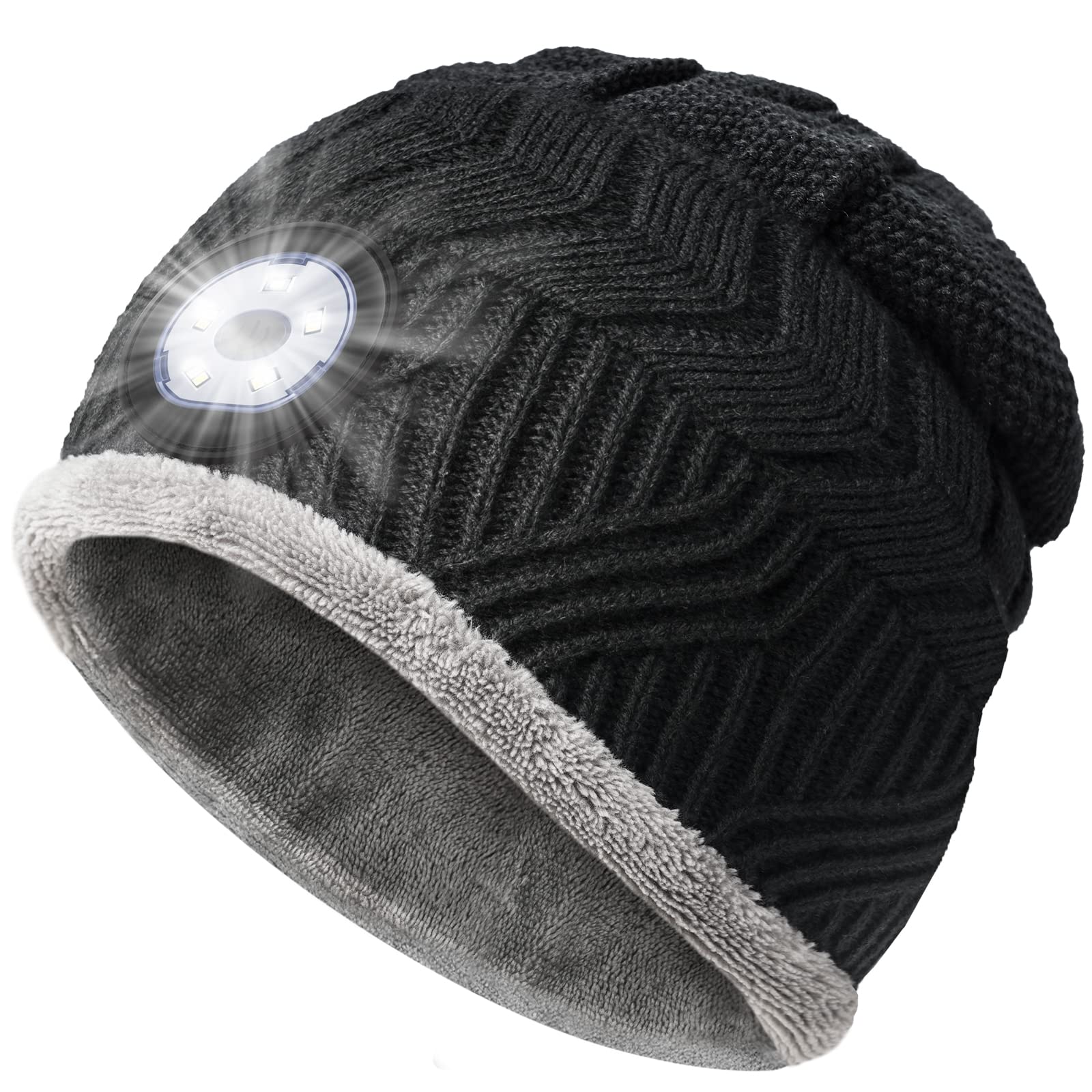 Idee Regalo Natale Cappello con Luce - Idee per Regali Originali Berretto Luce, Idee Regalo Uomo Papà Amici Compleanno Natale San Valentino Per Lui Regali Originali, Accessori Pesca Ciclismo Running