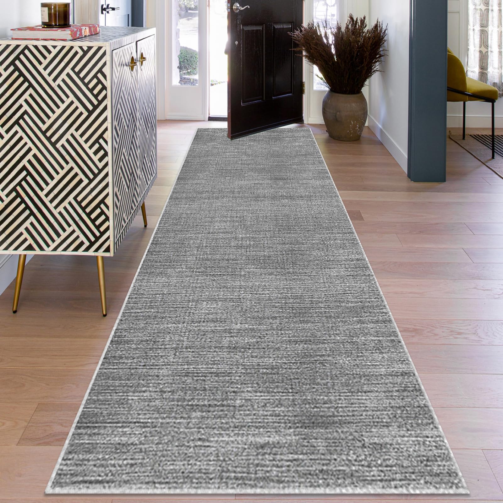 chodnik do korytarza, 100 x 430 cm, antypoślizgowy dywanik do korytarza, długi mata kuchenna, nadaje się do prania, dywan do korytarza, kuchni, z krótkim włosiem, dywanik nocny, dywanik wejściowy