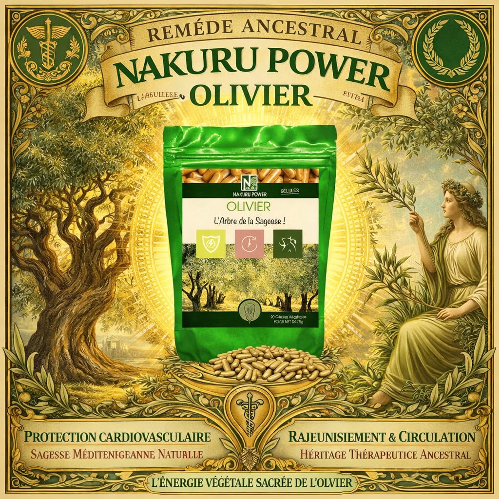 NAKURU | Olivier | Gamme Power | Fabriqué en France | "L'Arbre de la Sagesse!" (90 Gélules Végétales de 275mg / Poids Net: 24,75g)