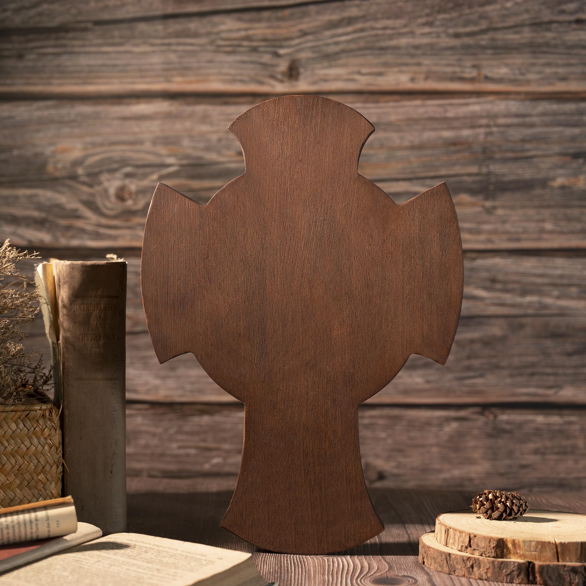 BGCOPPER Saint Michael Cross Wall Decor, Wooden Holy Trinity Crucifix Wall Cross, Jesus Cross for Wall Hanging Christmas Gift (10 Inch)