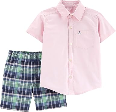 Amazon Com Carters Baby Boys Oxford Plaid Pantalones Cortos Para Bebe 3 Meses Color Rosa Verde Y Azul Ropa Zapatos Y Joyeria