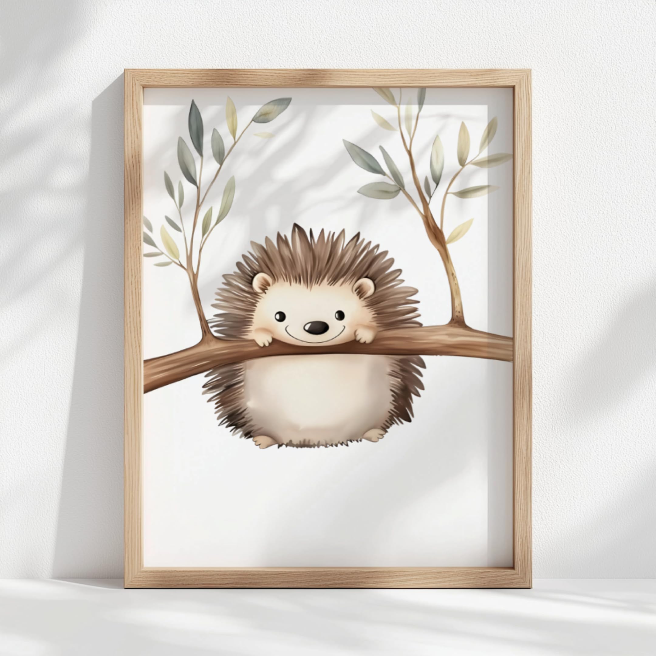 Generisch Waldtiere Poster Set Kinderzimmer – Otter, Fuchs & Igel Wandbilder – Babyzimmer Deko Mädchen & Jungen – Bilder Aquarell Tiere (DIN A3)