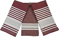 Vista 16 de Mabelle - Juego de 3 paños de cocina a rayas, color blanco, gris y gris: caja de diamante, diseño de pata de gallo, 100% algodón, secado suave