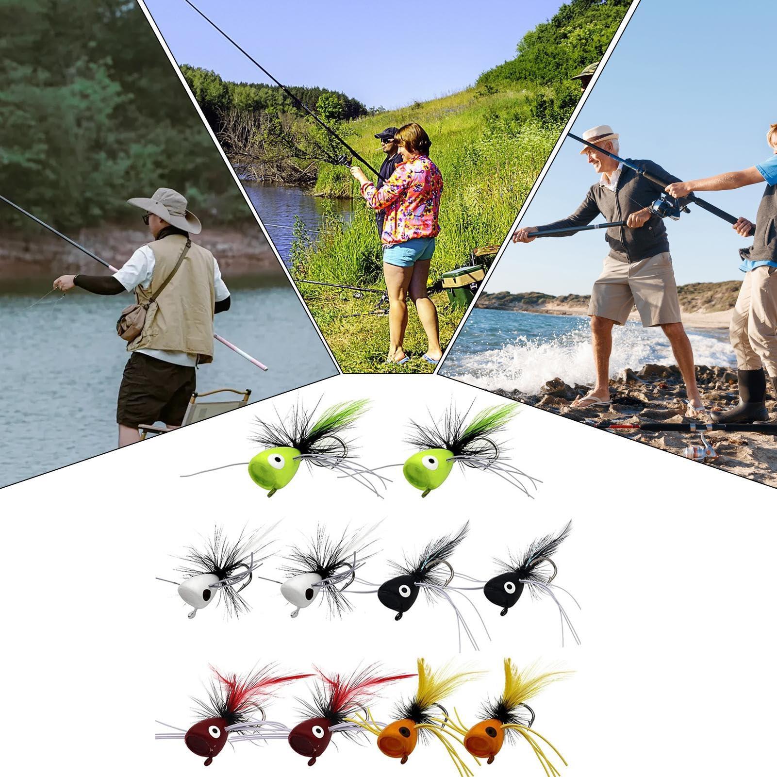 Poppers for Fly Fishing – Surtido Kit of Coloured Poppers | Accesorios de acuática