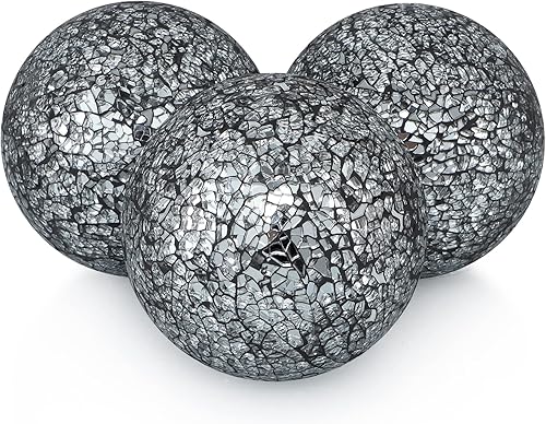 MDLUU Orbes decorativos de 4 pulgadas, bolas de esfera de mosaico, bolas de centro de mesa para cuencos, jarrones, decoración de mesa de comedor,