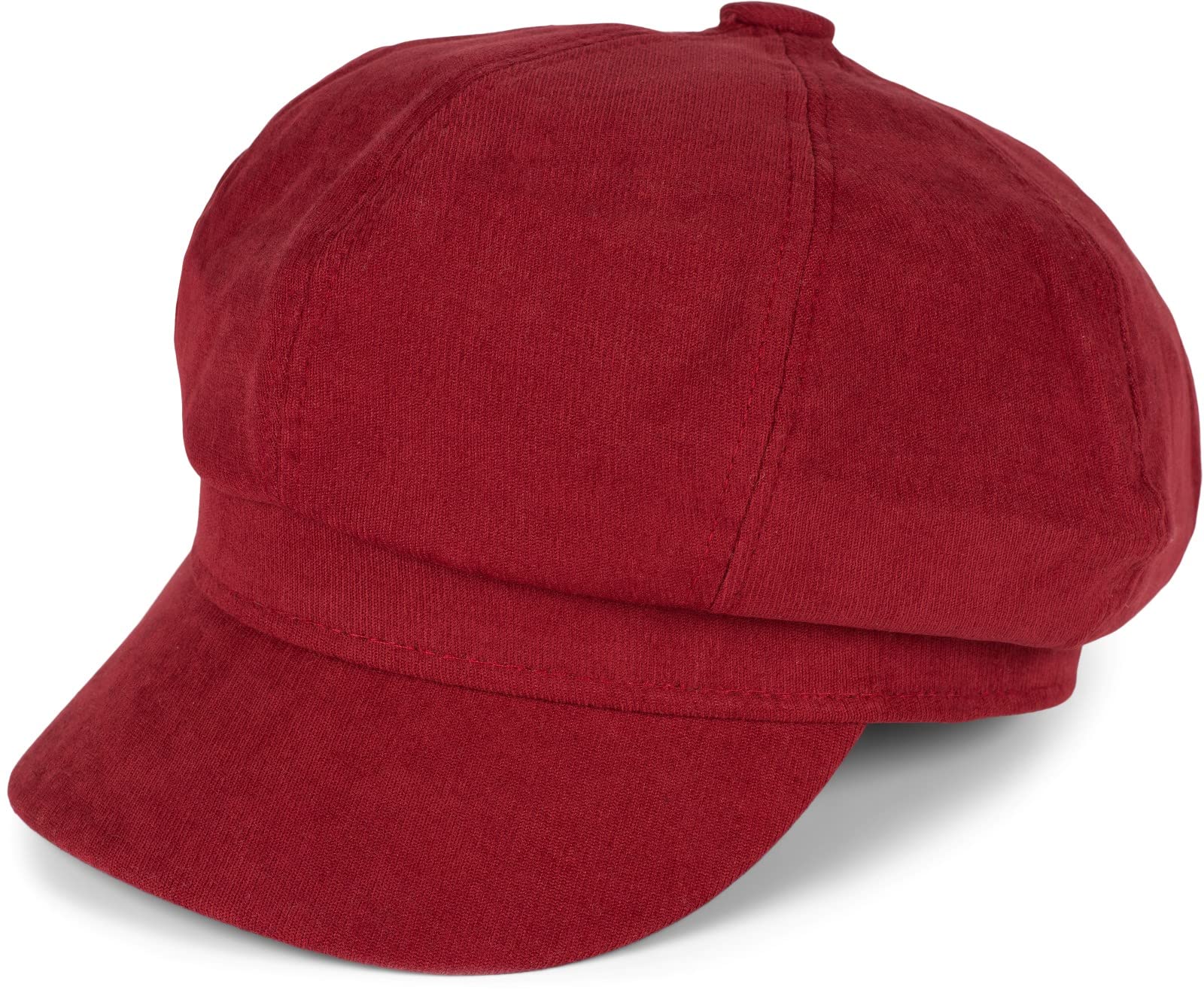 styleBREAKER Ladies Balloon Cap in Soft Fabric, Peaked Cap Vintage Style, Bakerboy Slider Cap, Newsboy Cap 04023086, Colour:Wine Red