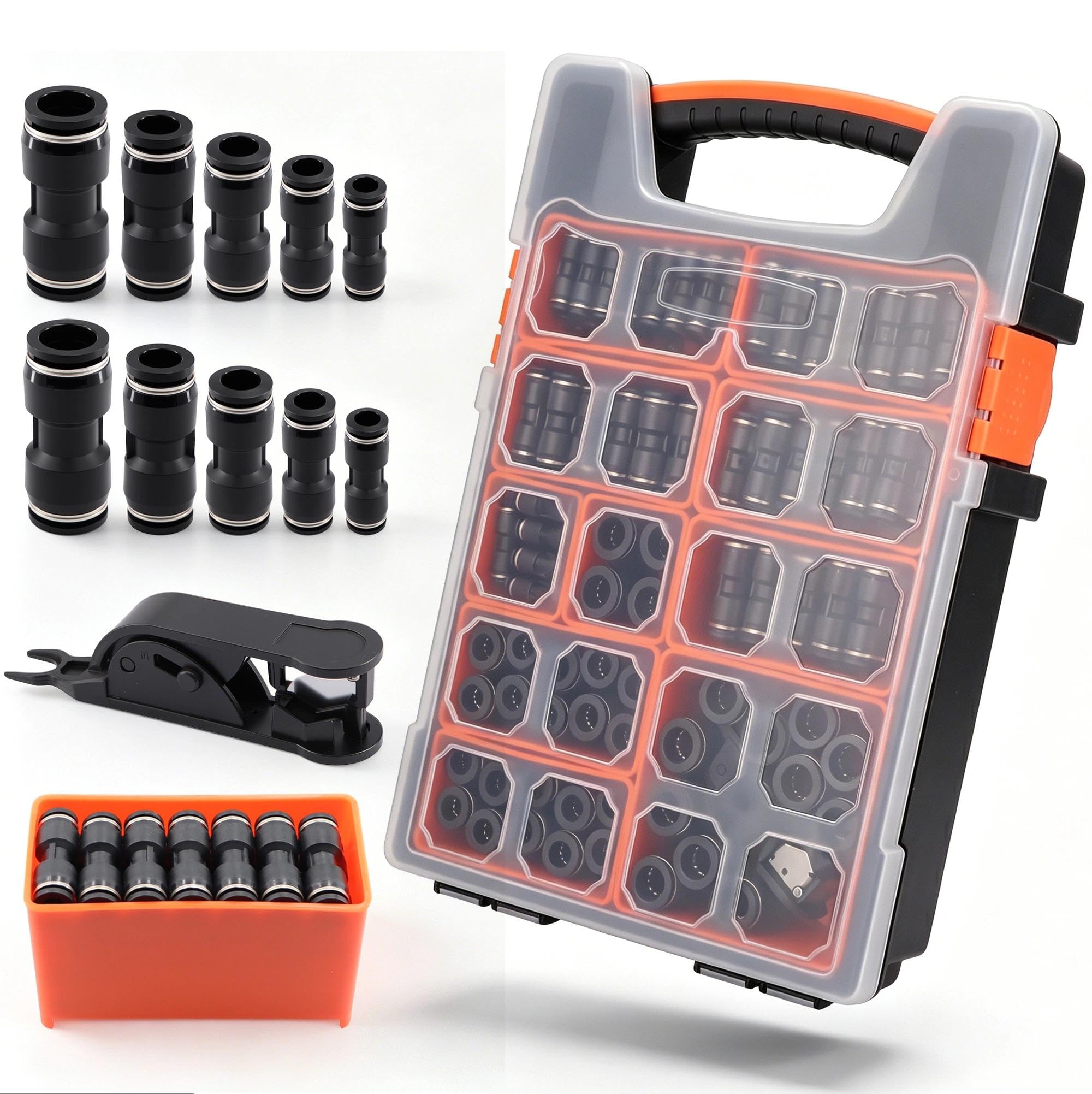 Assortiment de 180 raccords à connexion rapide pour ligne d'air, raccords de tuyau d'air à connexion rapide, kit pneumatique à dégagement rapide