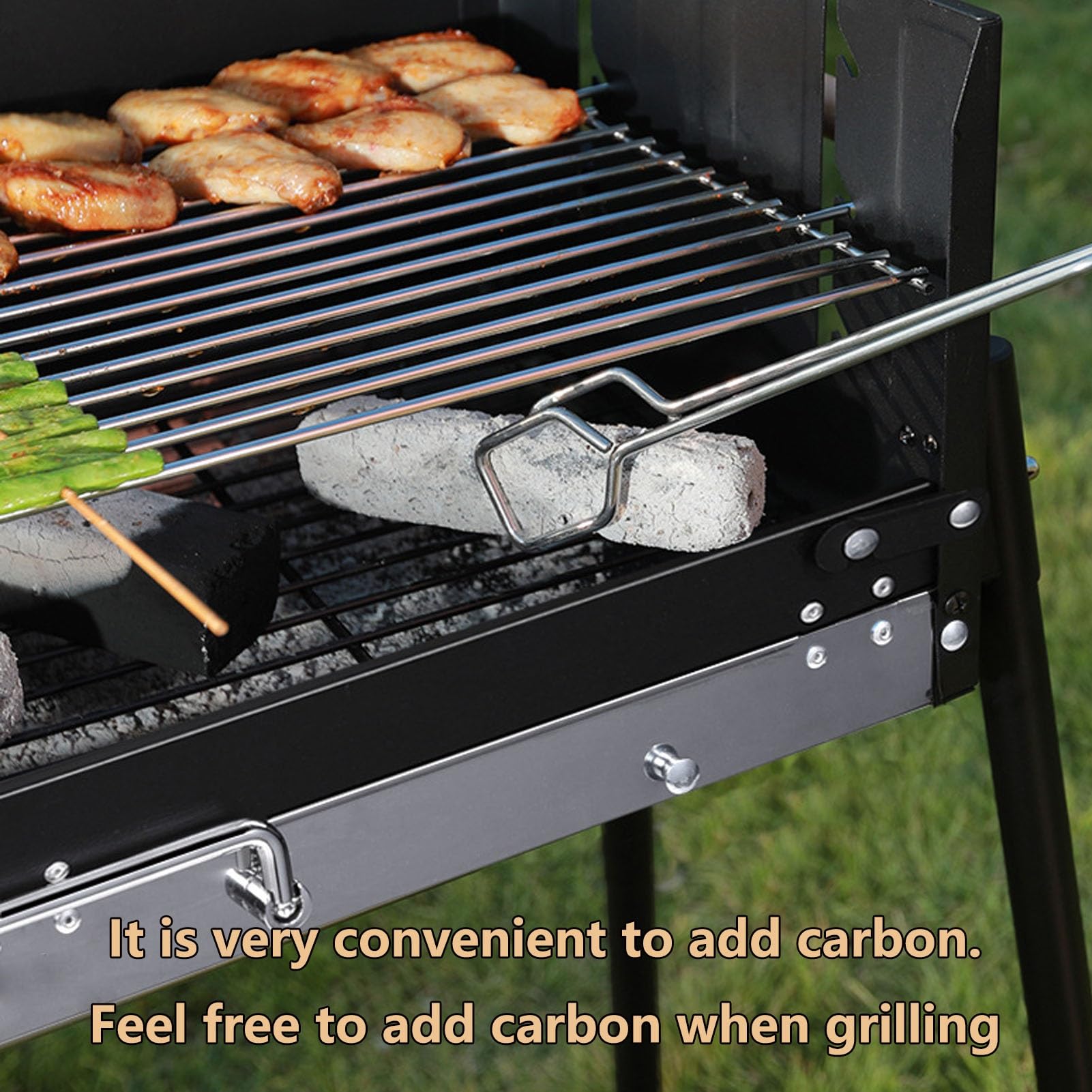 Barbecue Pieghevole Grill A Carbone Grande Griglia Per Barbecue BBQ A Carbone Zona Cottura Extra Large Con Griglia Regolabile In Altezza Per La Cucina All'aperto Cortile Campeggio Picnic Spiaggia(B)